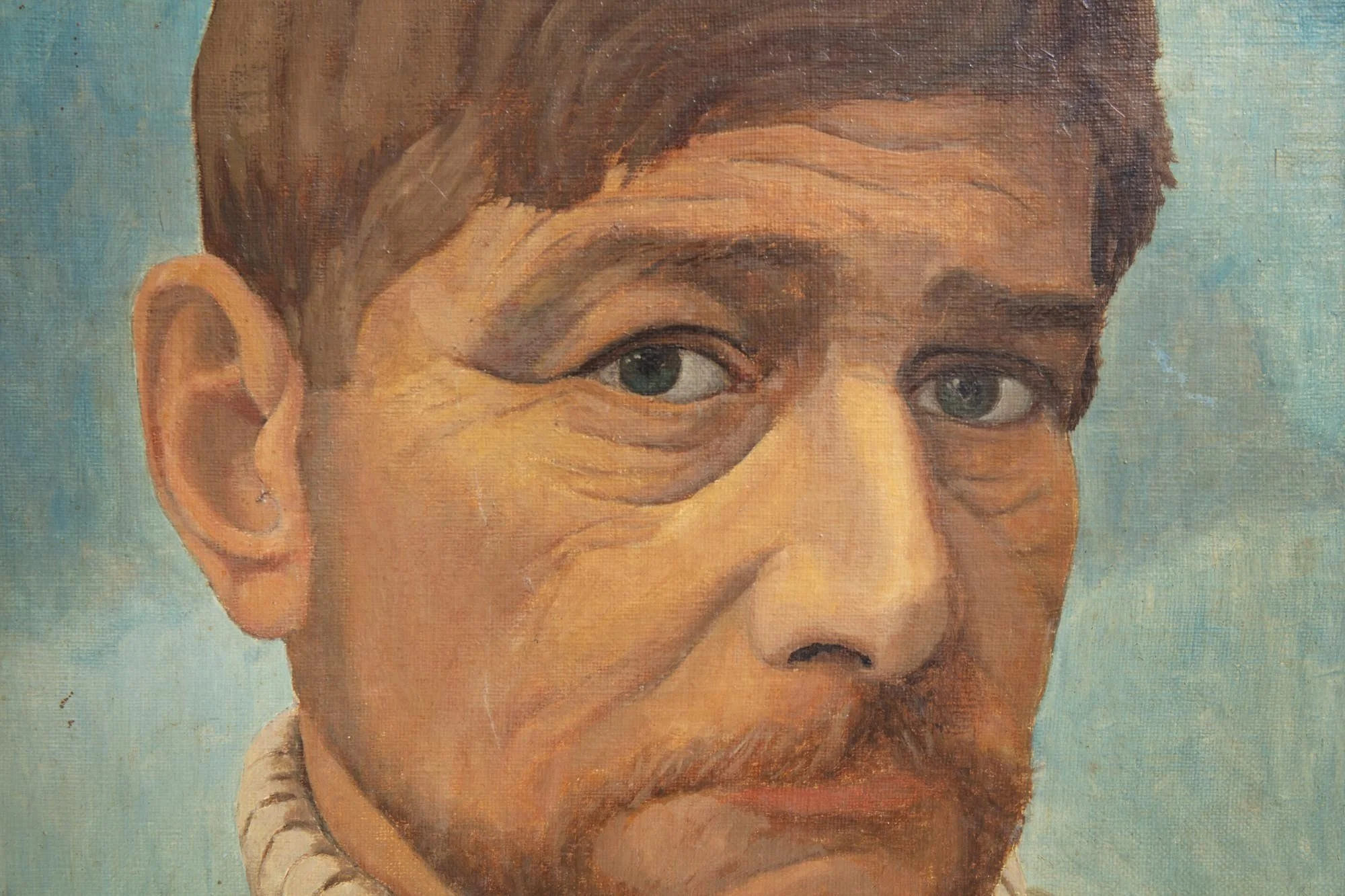 Oil painting on cupboard.