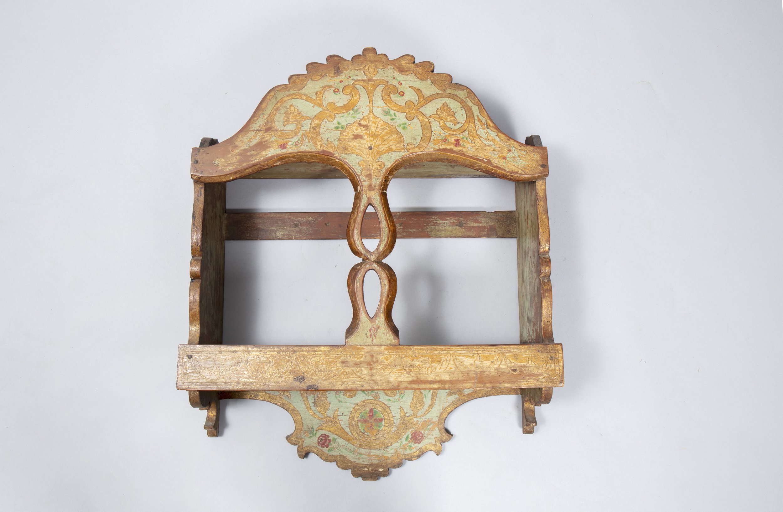 Painted wooden shelf, Spain circa 1800