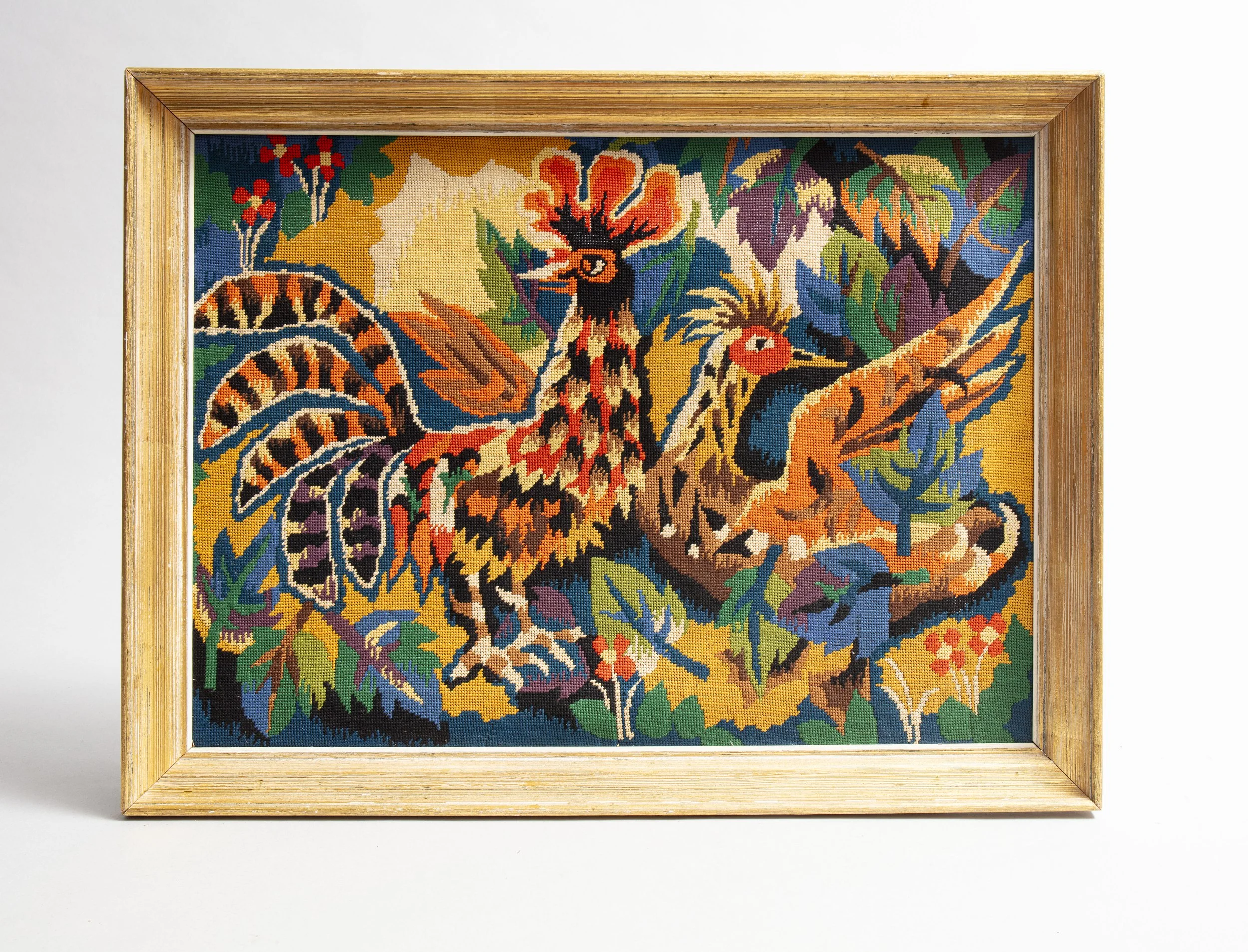 60s framed embroidery. France.