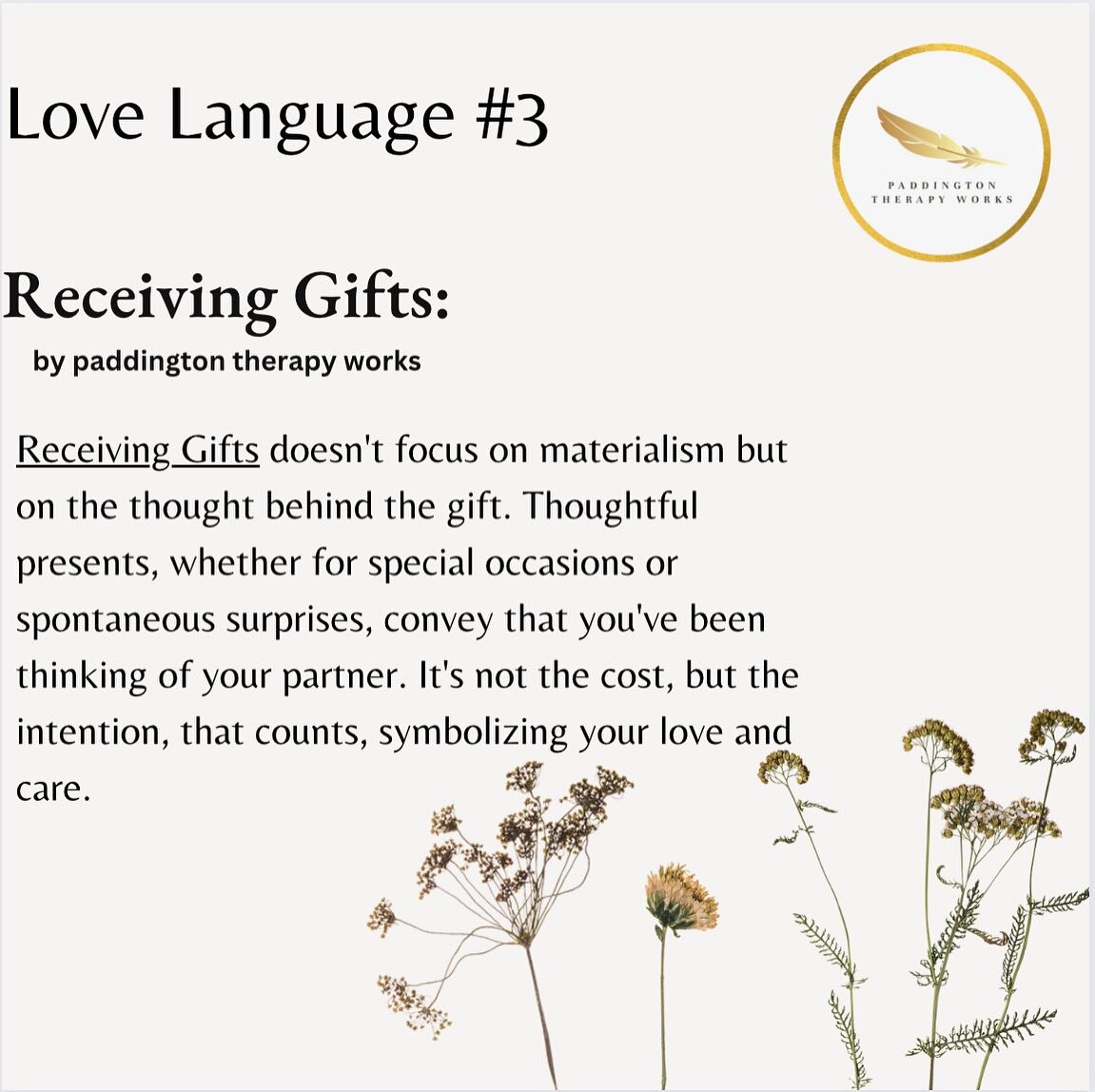 3. Receiving Gifts: Receiving Gifts doesn't focus on materialism but on the thought behind the gift. Thoughtful presents, whether for special occasions or spontaneous surprises, convey that you've been thinking of your partner. It's not the cost, but