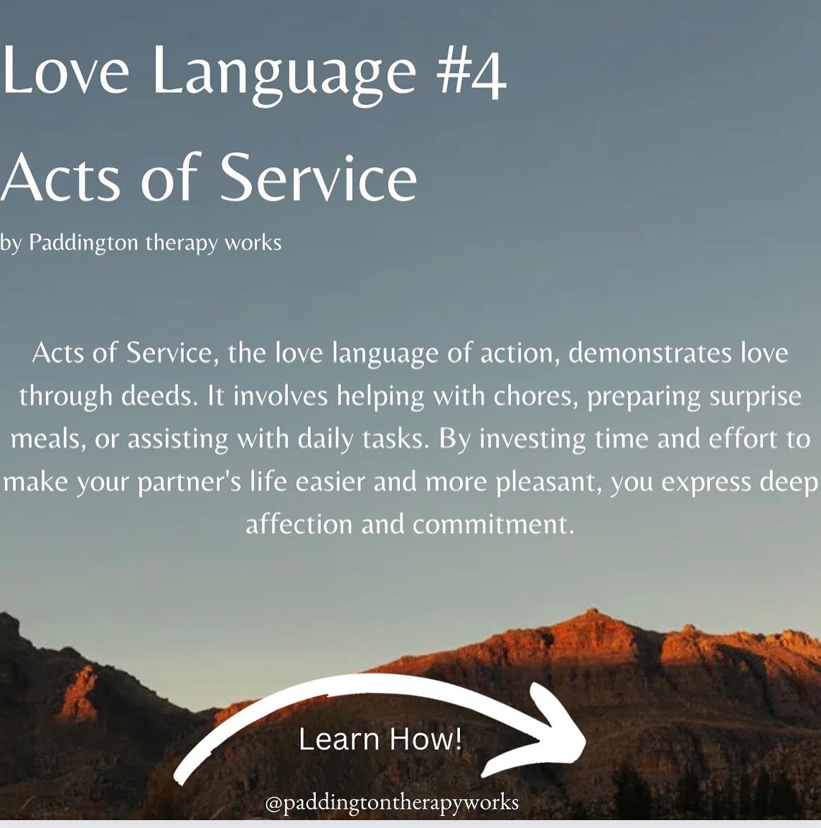 4. Acts of Service: Acts of Service, the love language of action, demonstrates love through deeds. It involves helping with chores, preparing surprise meals, or assisting with daily tasks. By investing time and effort to make your partner's life easi