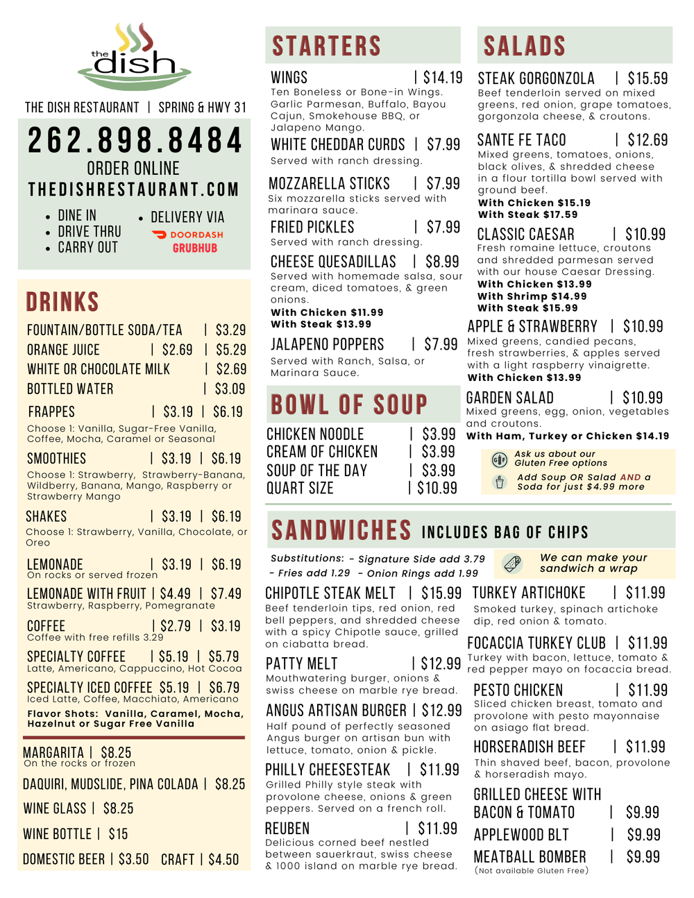 Menu — The Dish