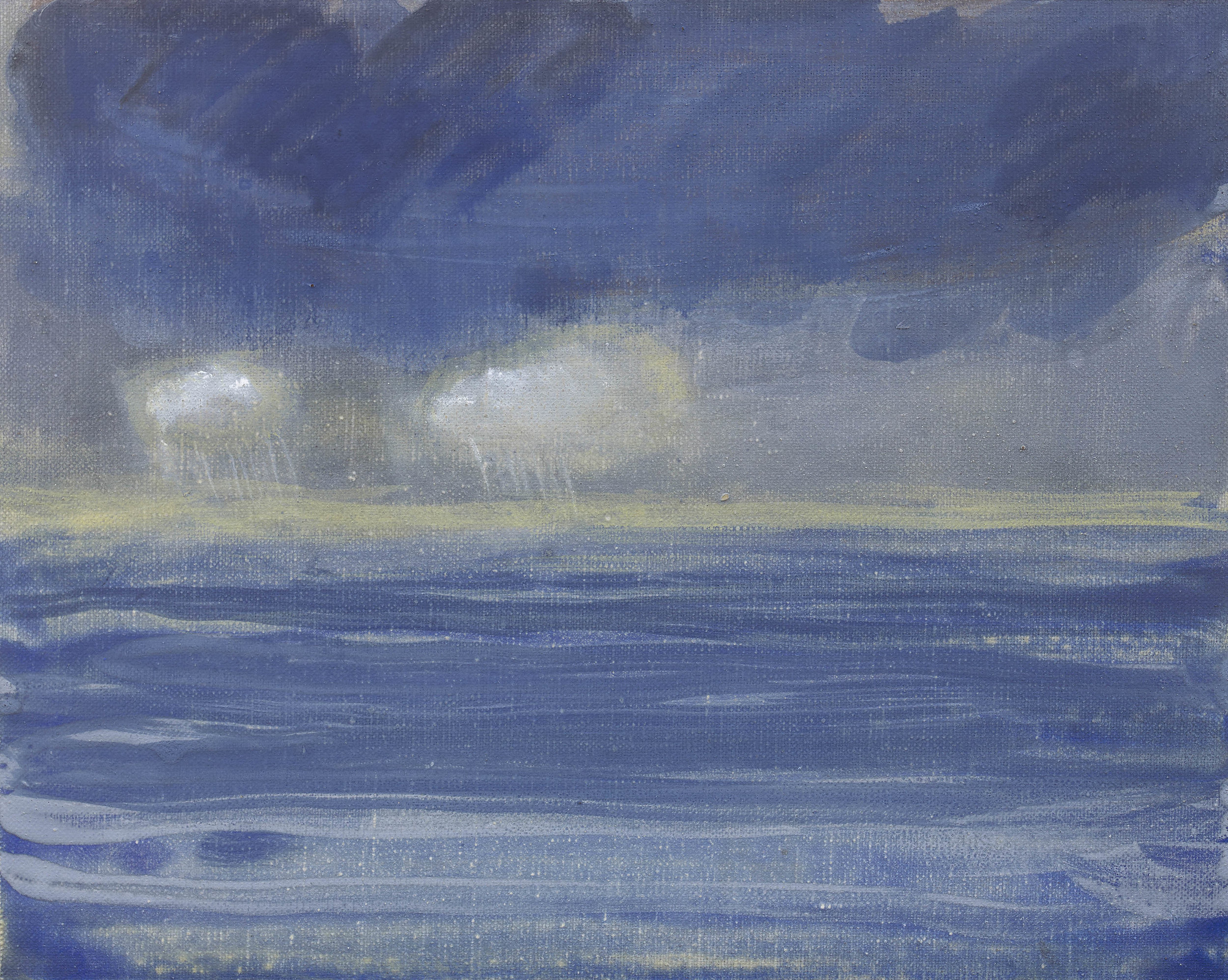 'Sea Rain' oil on linen 9½ x 11¾  ins 24 x 30 cms