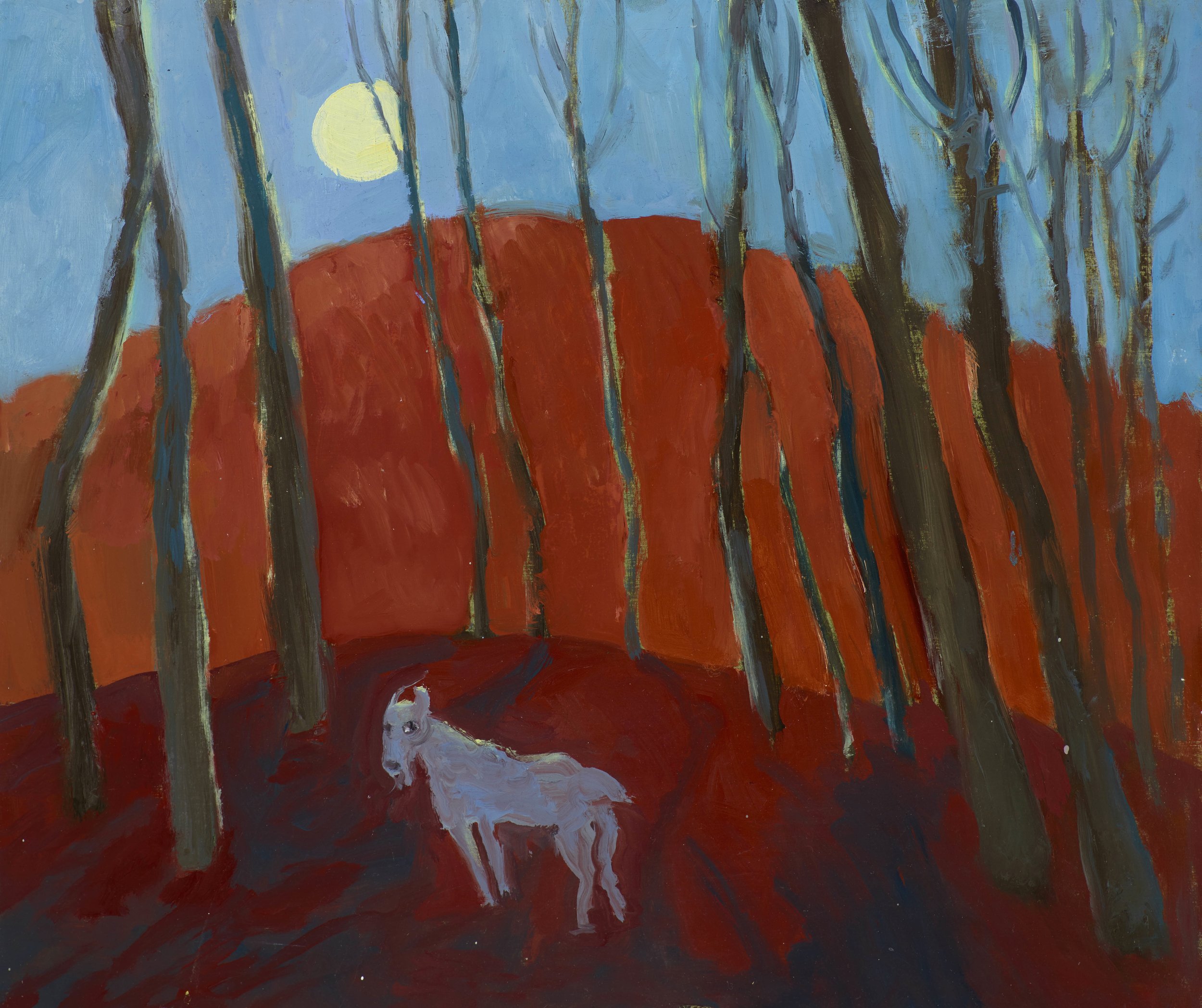 woodland creature and the moon -oil on board 30x35 cm appx.jpg