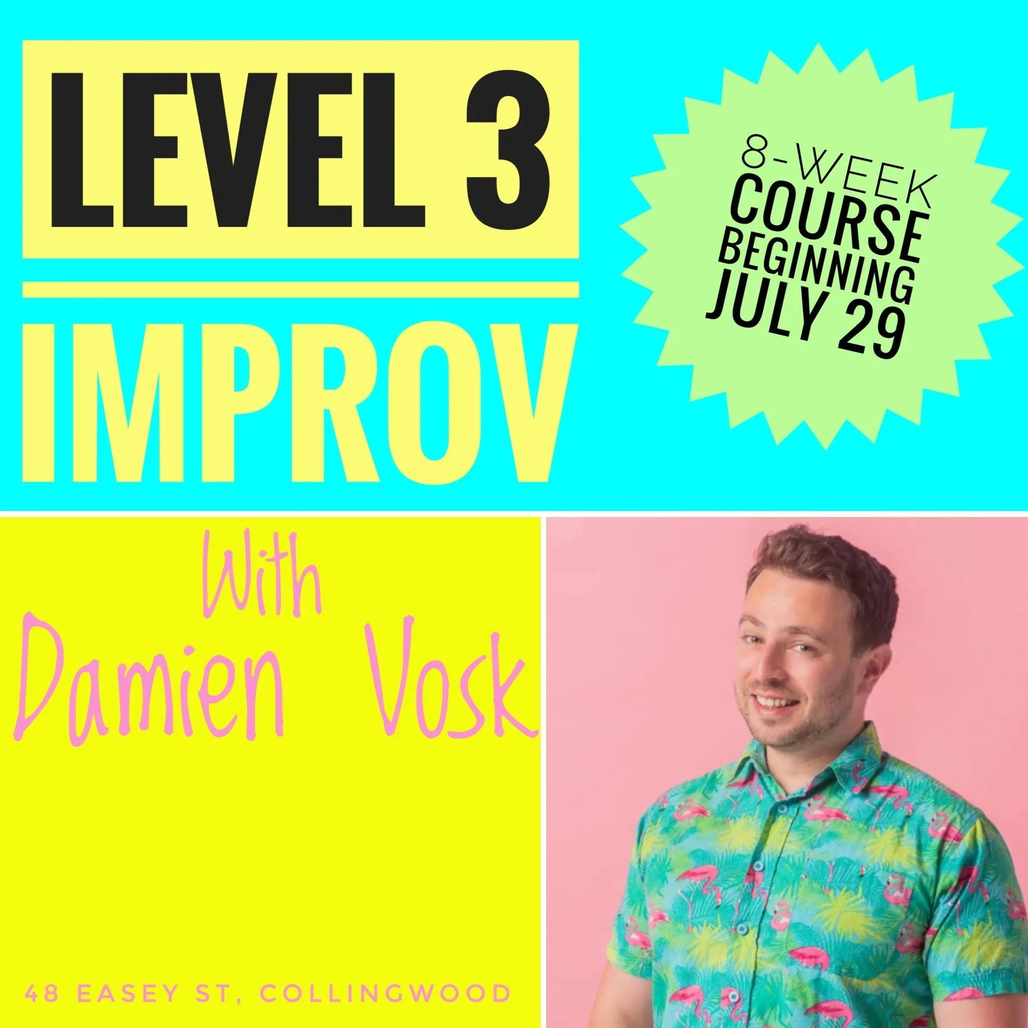 Level 3 Advanced Improv Class with Damien Vosk at The Improv Pit in Collingwood