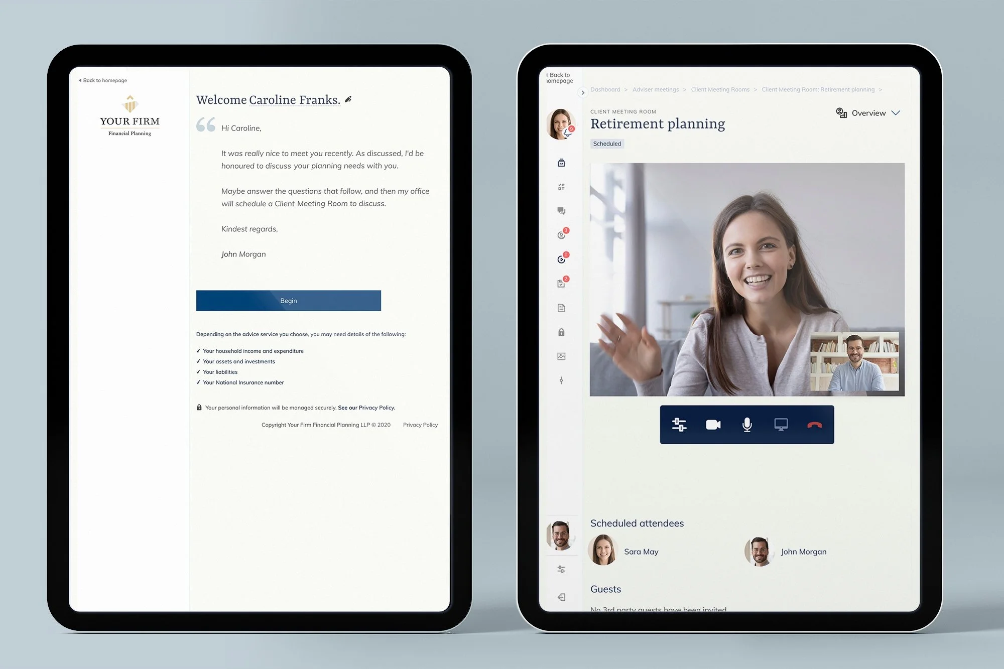 financial onboarding process for clients using DWS fintech platform, streamlining communication for UK-based financial advisers.