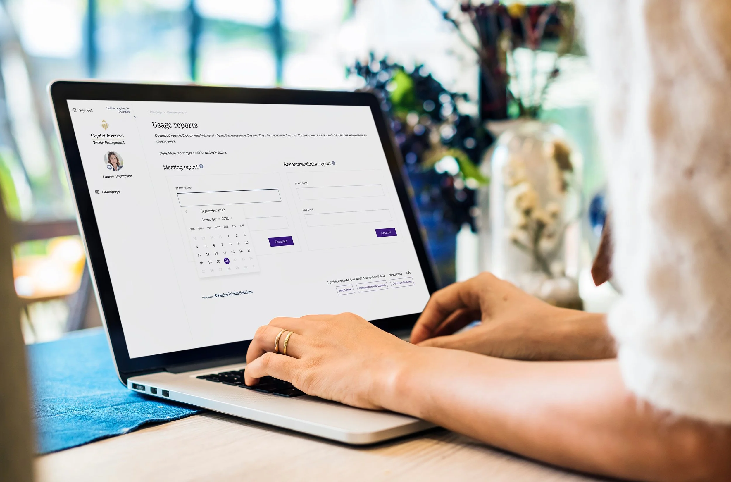 usage reports of users using DWS platform activity