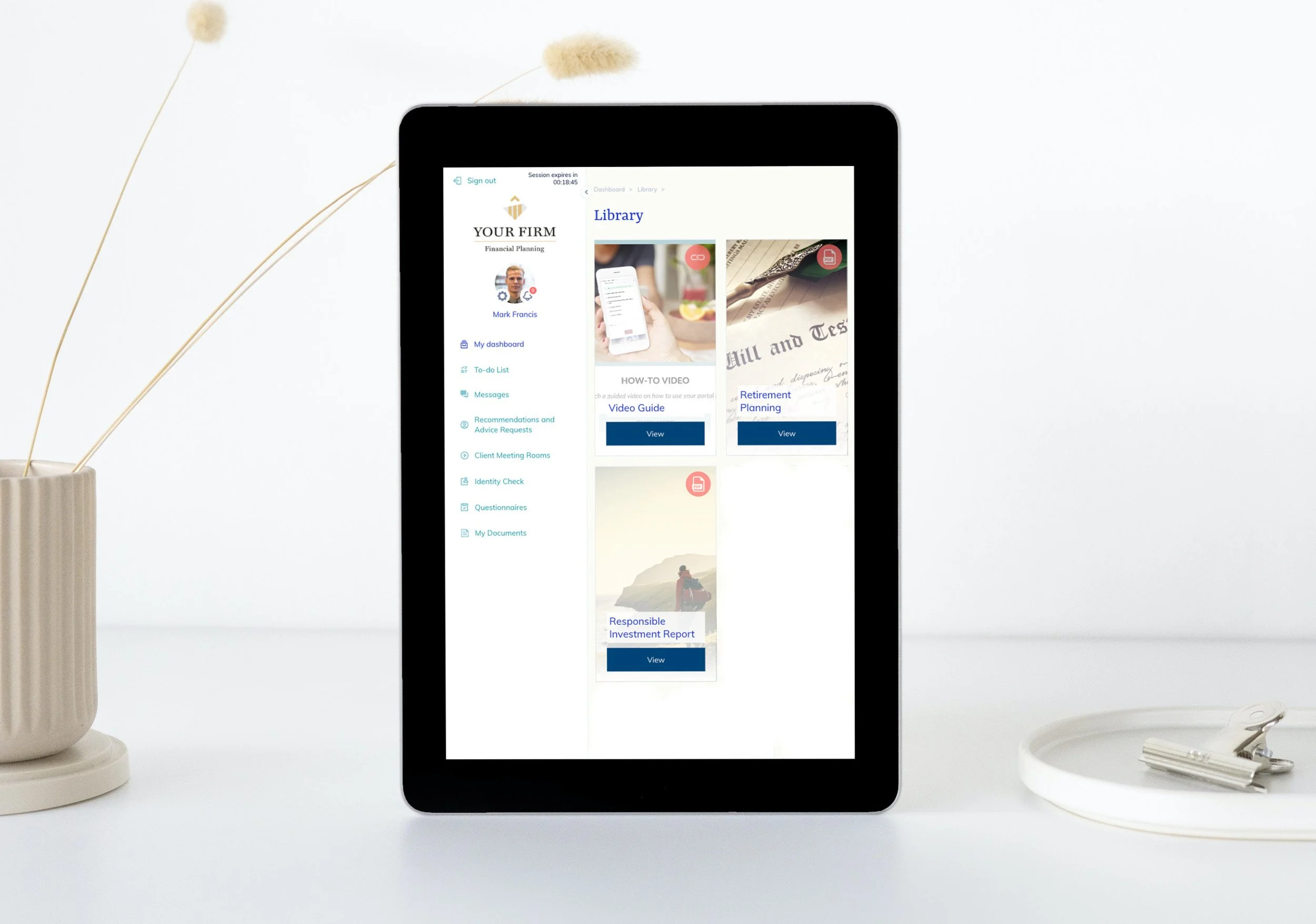 Brochure library with a range of financial planning resources available online for convenience