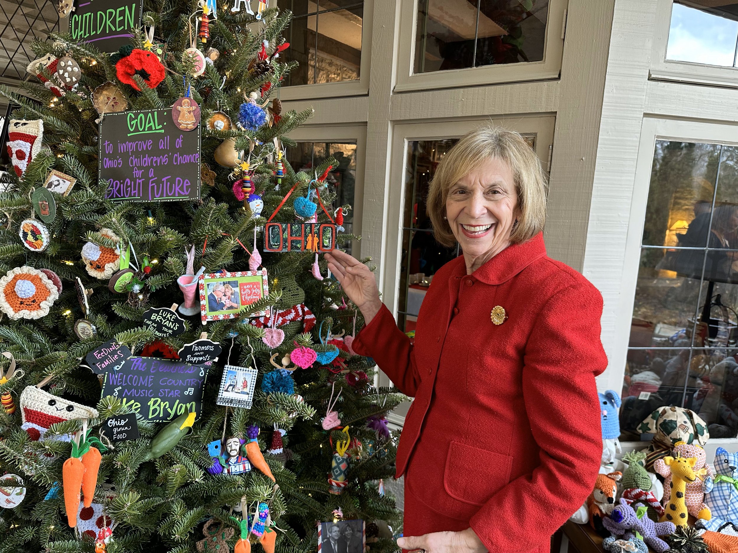  Ohio First Lady Fran DeWine with the 2023 Redemption Tree.  