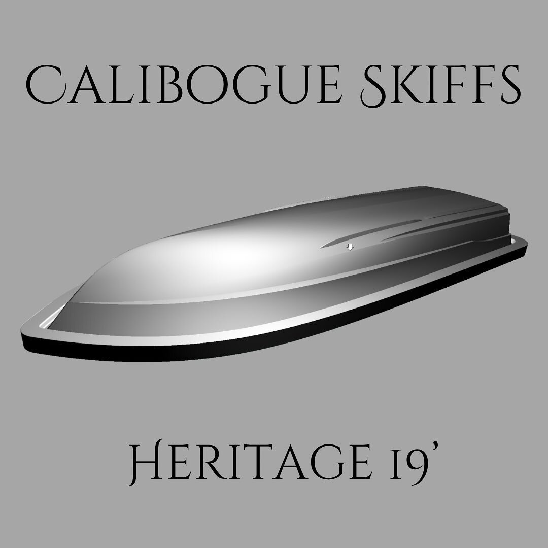 Sneak peak at the Calibogue Skiffs &ldquo;Heritage&rdquo; hull design. At just over 19&rsquo; long with an approx 78&rdquo; beam, this hull will draft in 6&rdquo; of water. These will be powered by a Yamaha 70HP-150HP. We cannot wait to start buildin