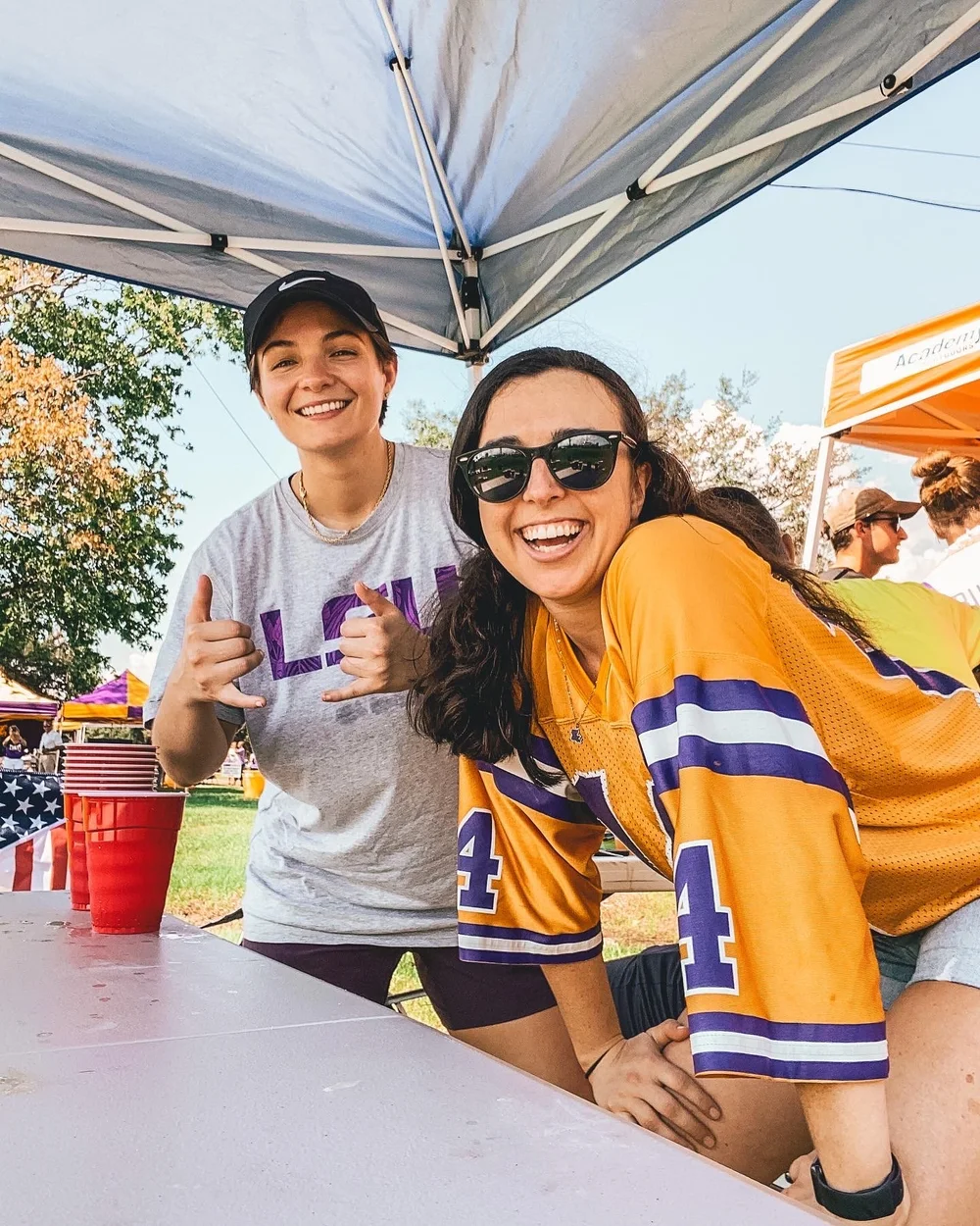 Friends at Louisiana State University (LSU) Tigers Football Tailgate