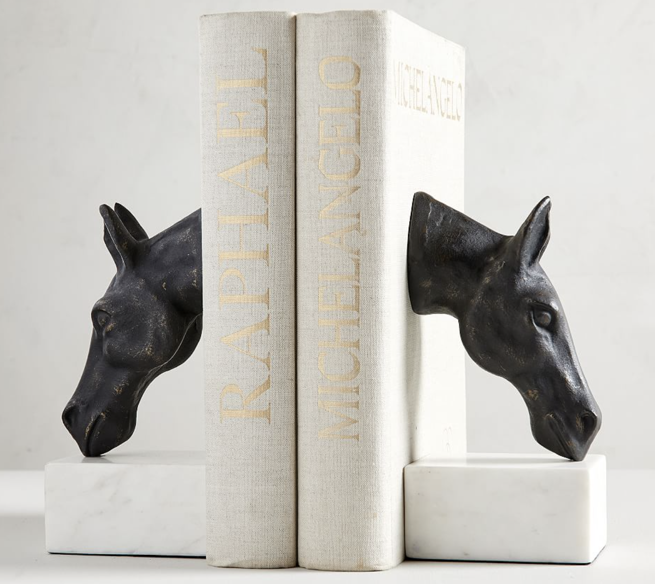 Horse and Marble Bookends