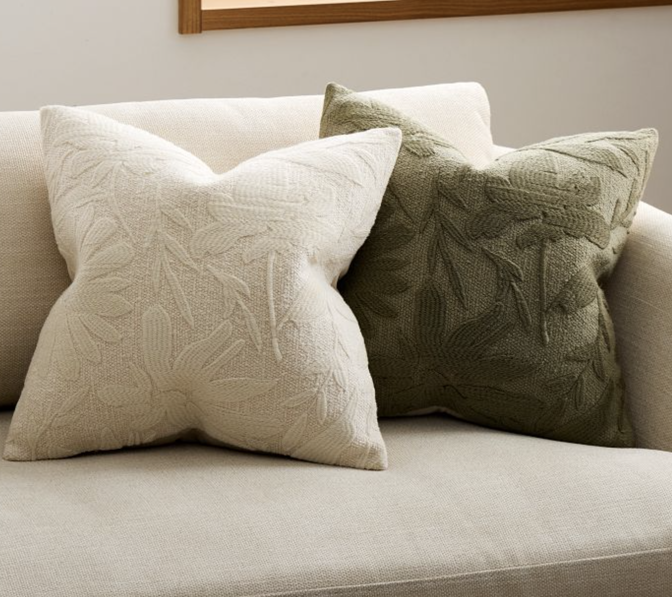 Textural Floral Pillow Cover