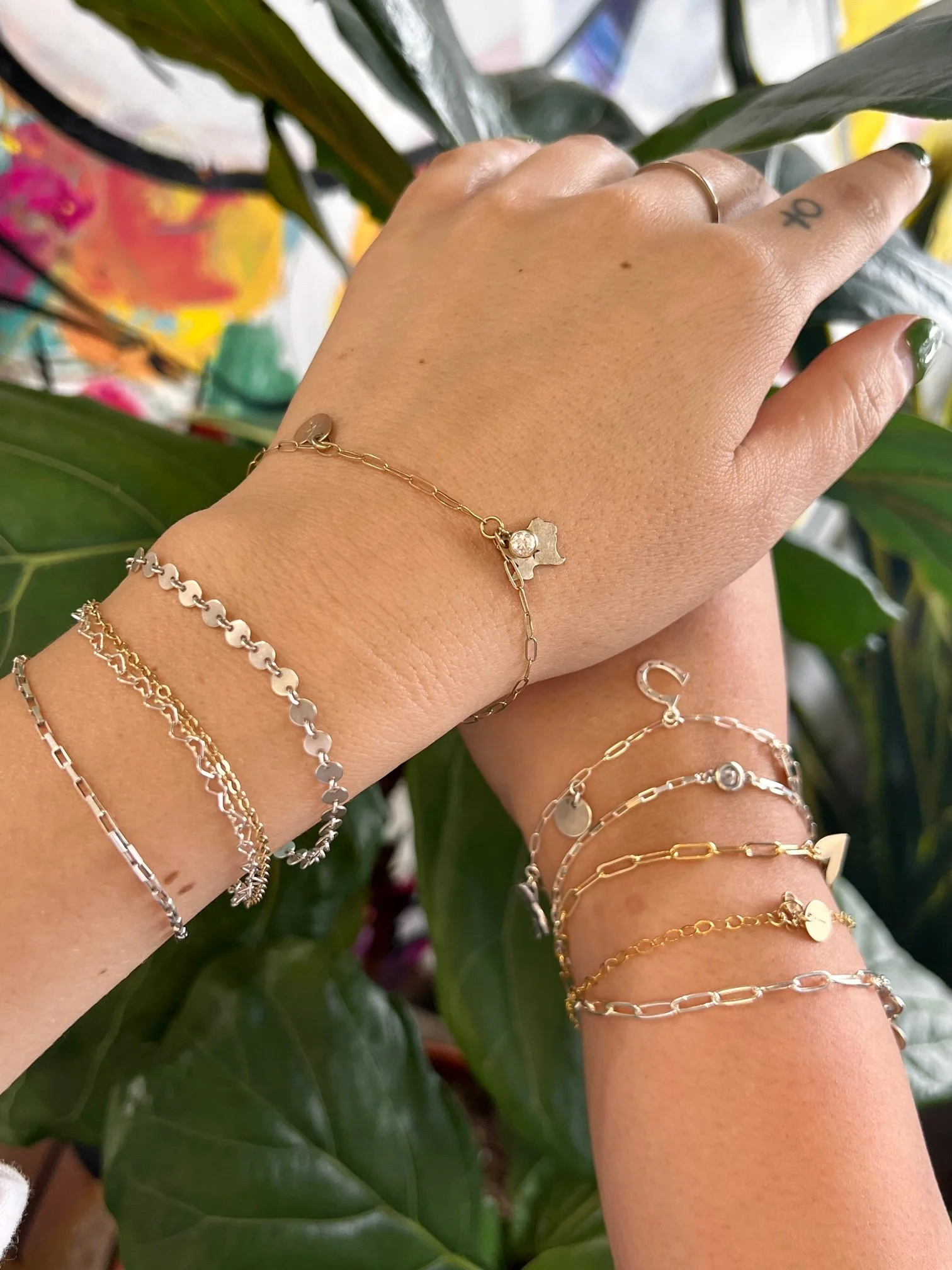 Permanent Jewelry Austin-largest chain and charm selection. Spare Finery/Lisa Crowder Studio