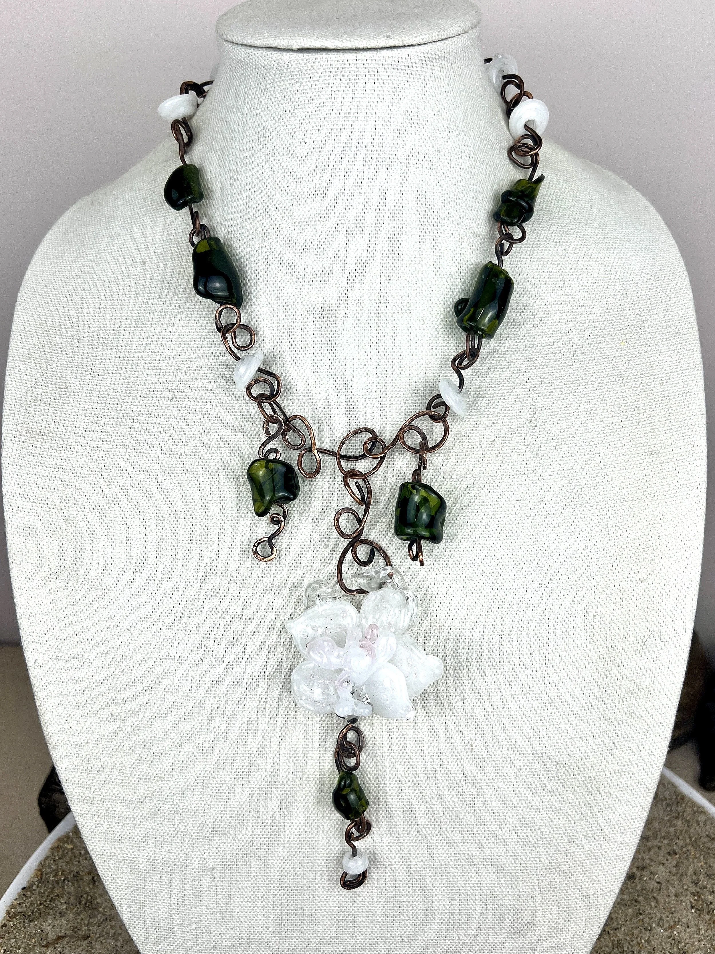 Sacred Petals Art – White Moth Orchid Necklace