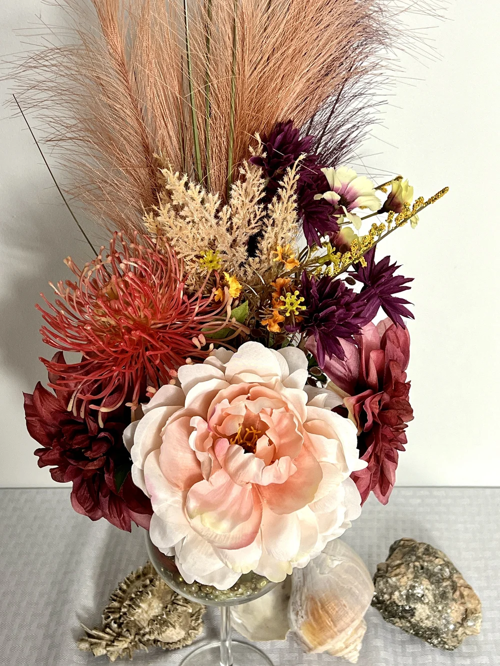 wine glass flower arrangement Regency Centerpiece