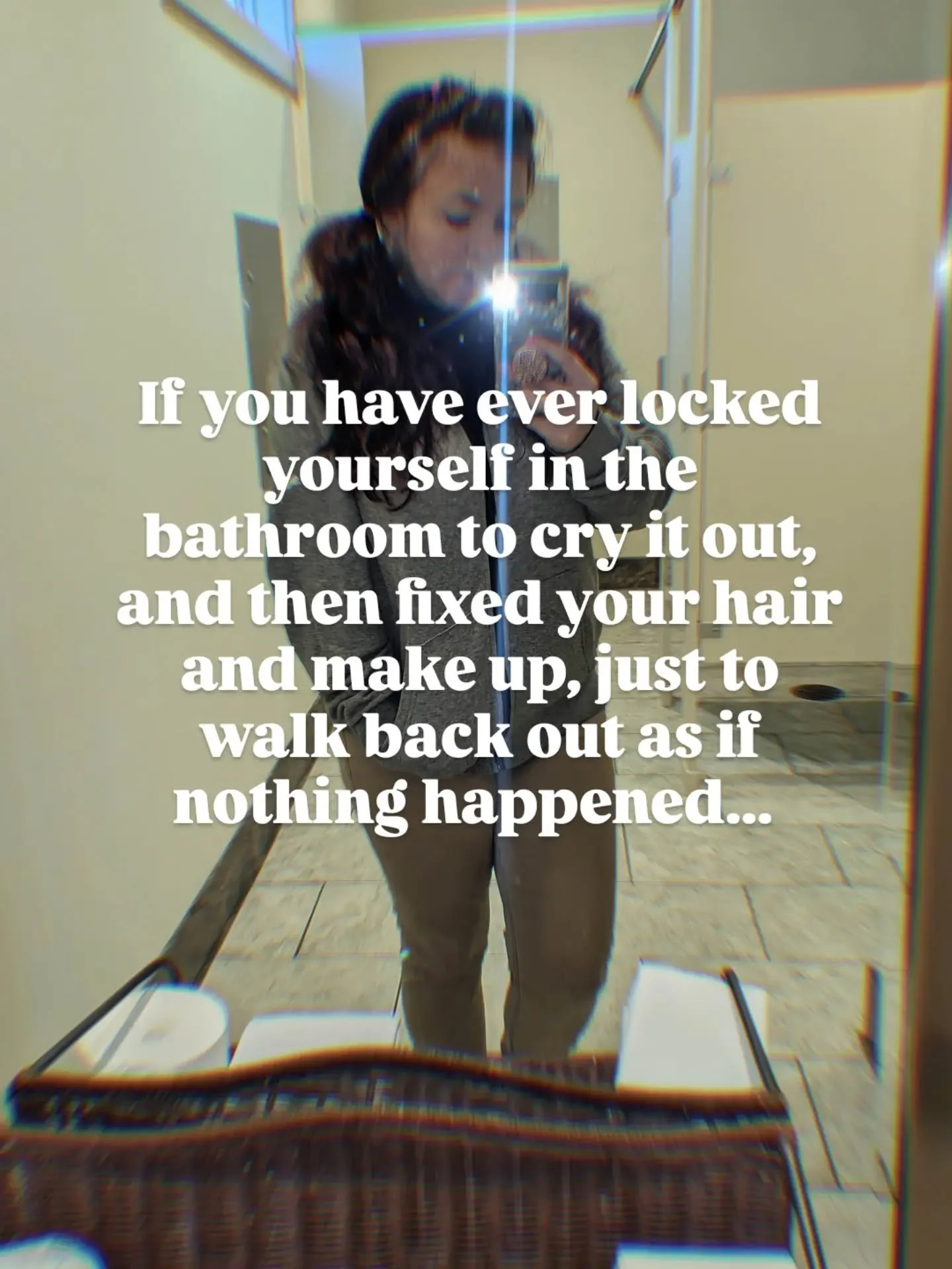There&rsquo;s a kind of strength nobody talks about.

The kind where you lock the bathroom door because you just need a minute.

You cry quietly.
You wipe your face.
You take a deep breath.
You look in the mirror and tell yourself, &ldquo;Okay. I can