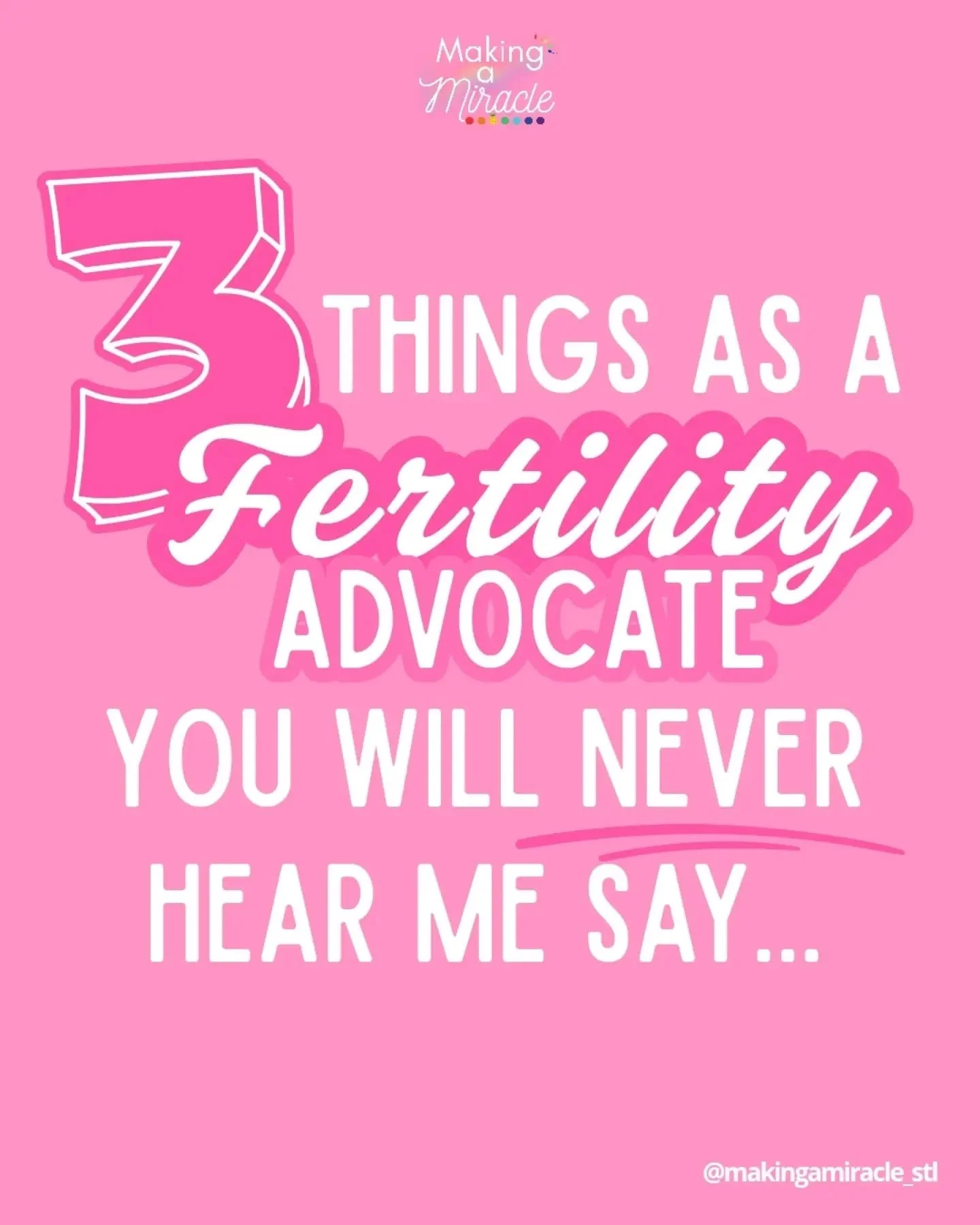 What are some things that you have learned over the years that are unacceptable as an advocate? 

#cjangingthenarrative #infertilitywarrior #infertilityadvocate #awarenessisadvocacy
#MakingAMiracle