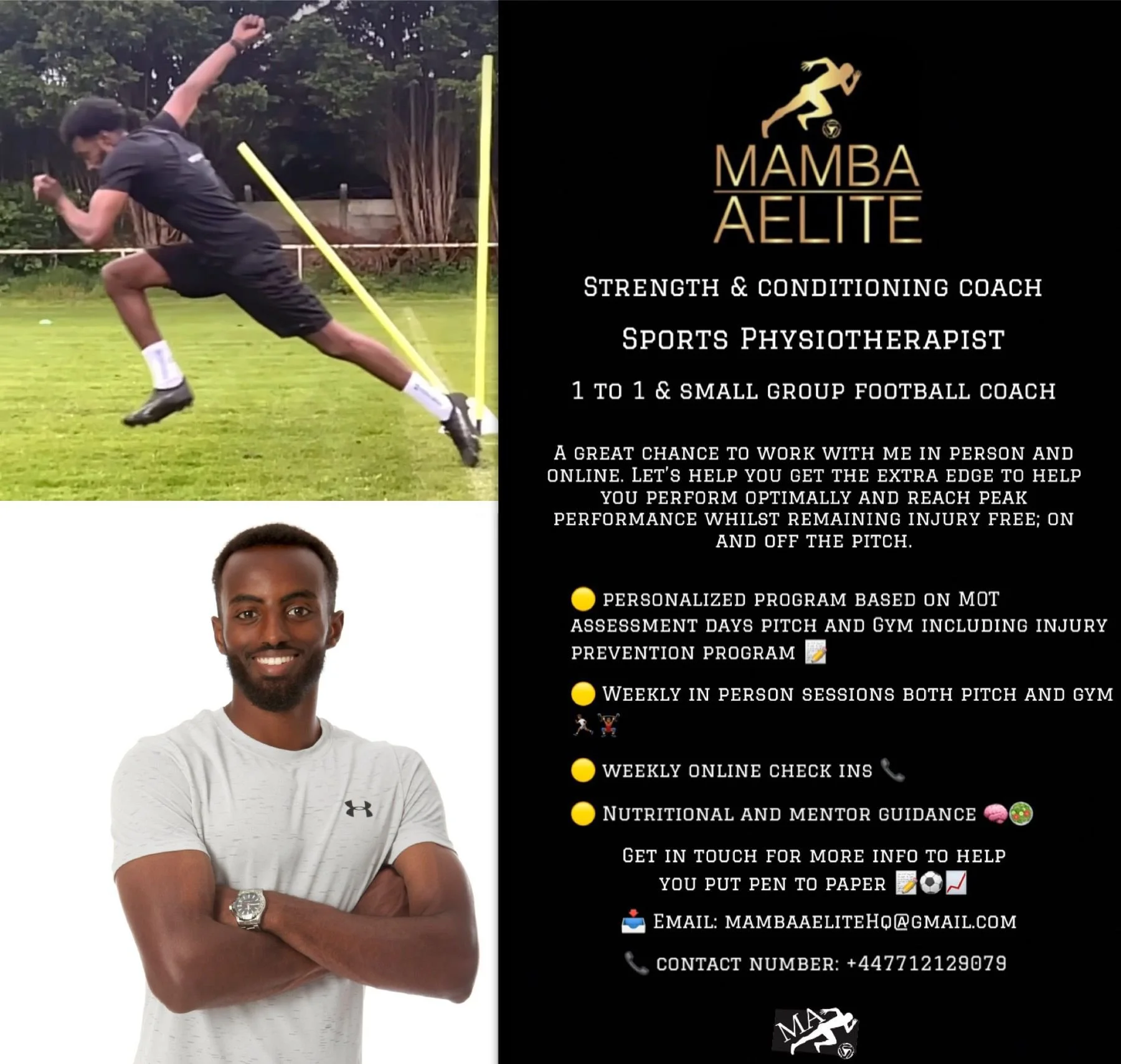 Ahmed Ibrahim Mamba Elite Performance Strength and Conditioning (S&C) Technical 1on1 (1:2:1; 1-2-1) Nutrition Mindset Liverpool, Merseyside