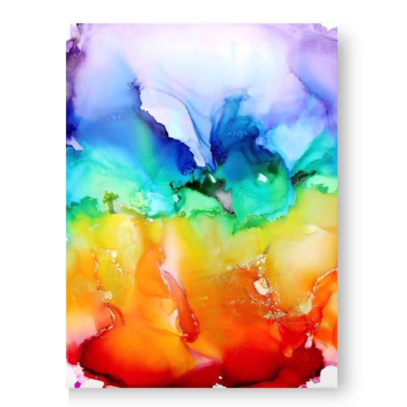 "Chakra Balancing" 18X24 inches - Colorful Chakra Painting with Gold accents, comes with a Chakra Gemstone Bracelet