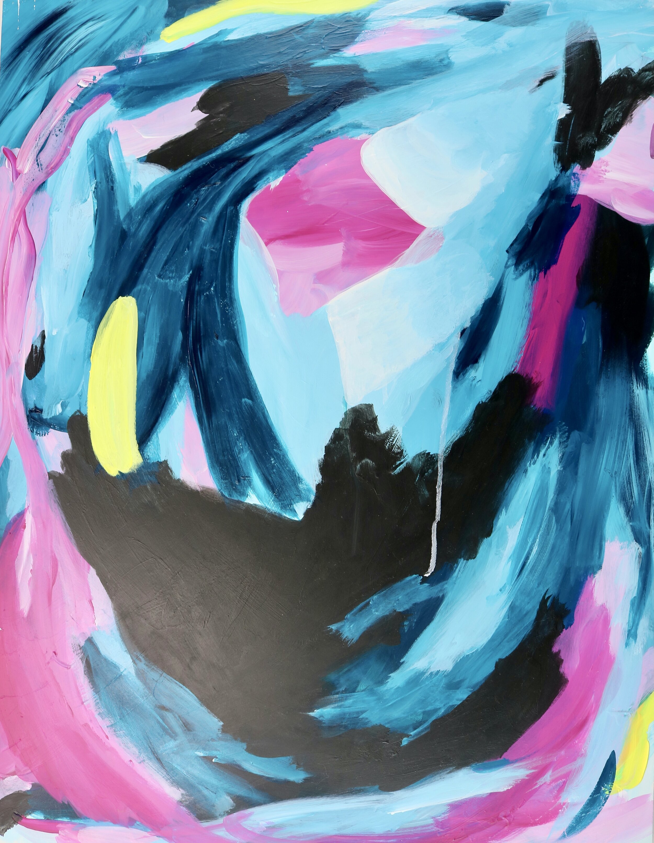 "She is Tapped In" - Abstract Painting - Mixed Media