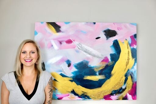 "She is Bold" - Abstract Painting - Mixed Media