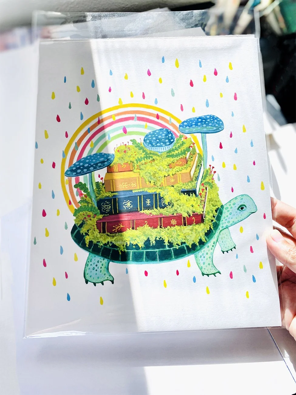 Turtle Librarian - Archival Art Print