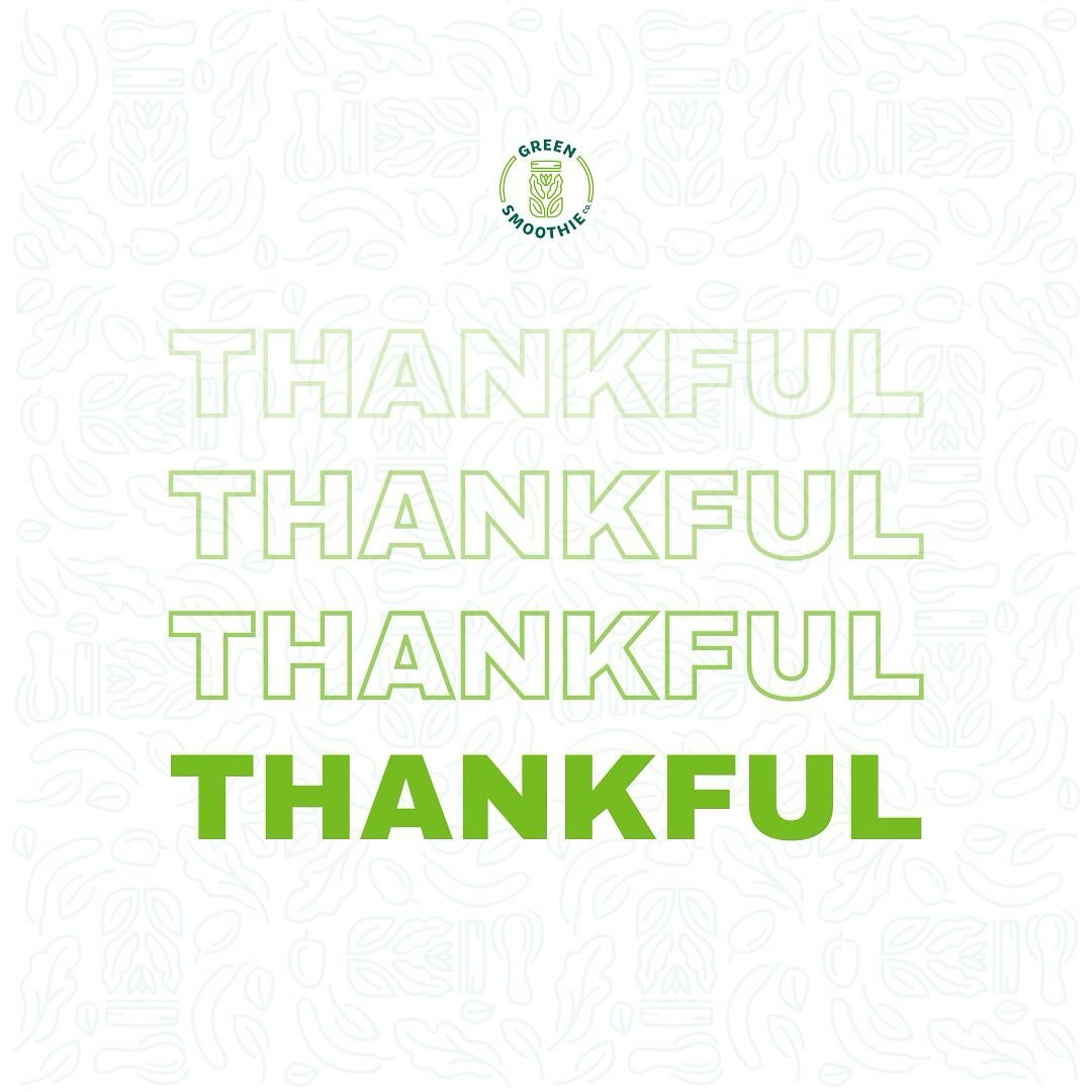 Happy thanksgiving from Green Smoothie Co. 💚
Today we are extra thankful for growth, opportunity and the power of community. 
Wishing you all a season filled with joy, gratitude and plenty of good food 🦃✨