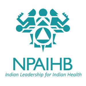 Stylized Pacific Northwest Tribal graphic with the text 'NPAIHB' and 'Indian Leadership for Indian Health' below.