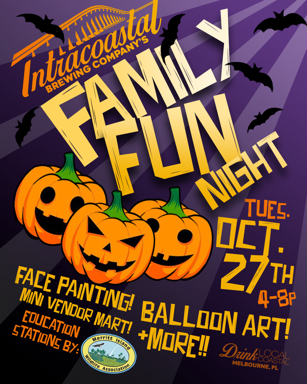 Halloween Family Fun Night at Intracoastal Brewing 10/27 4-8pm
