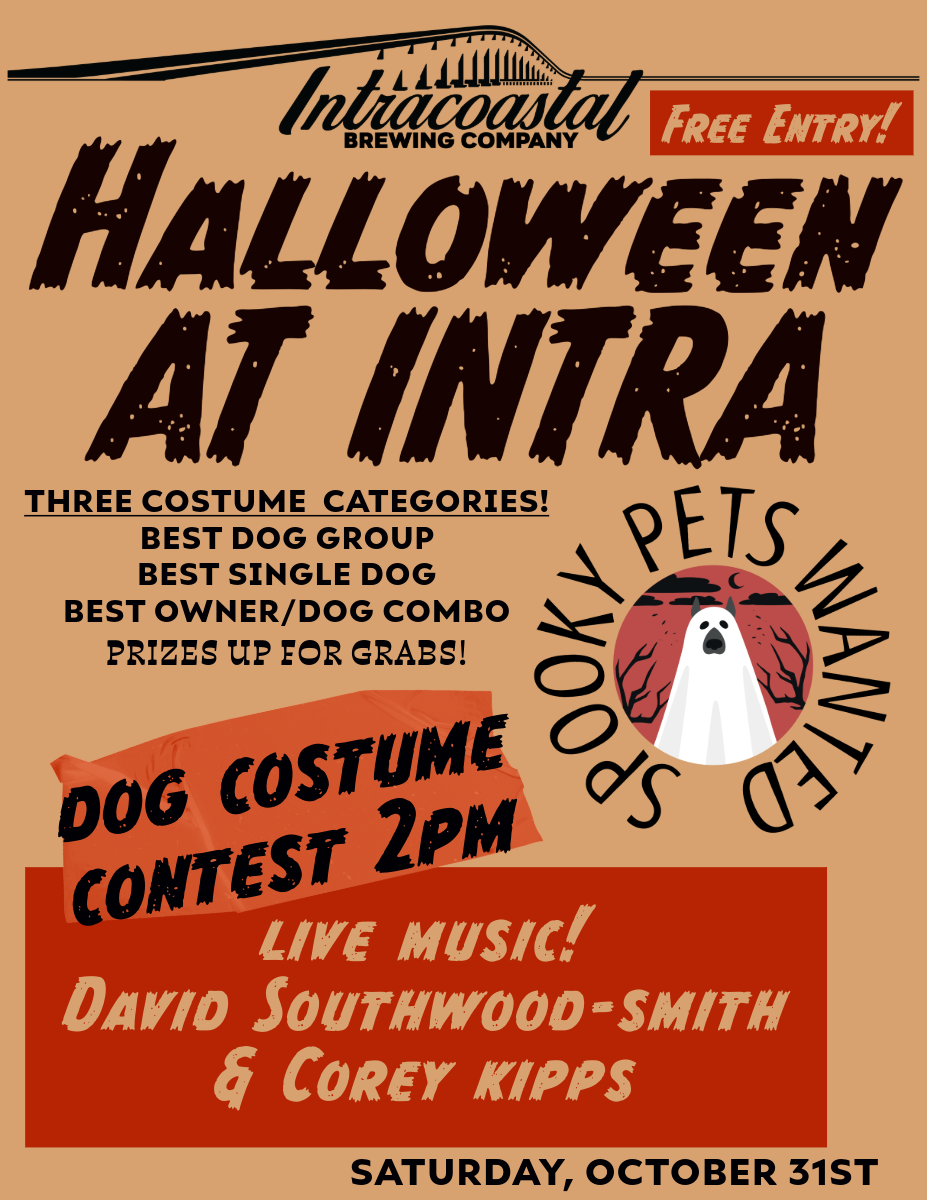 Halloween at Intracoastal 11am-11pm. Dog Costume Contest & Live Music