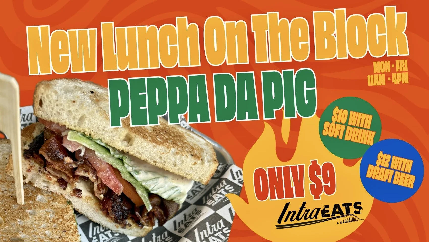 BLT Lunch special 11am - 4pm Monday thru Friday $9, $10 with soda, $13 with draft beer