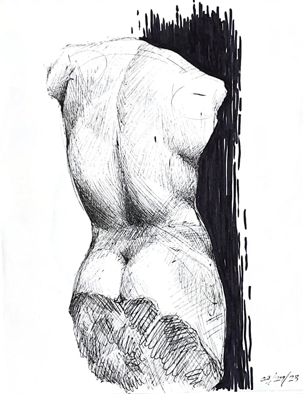 Marble Statue @ The Met Museum (Live drawing)