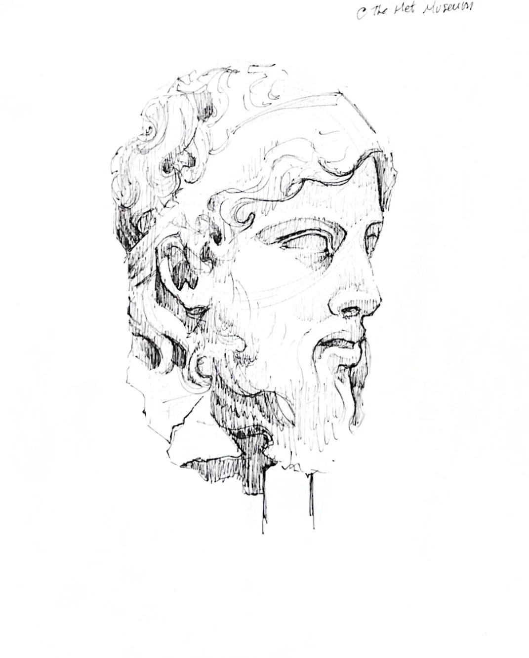 Marble Statue @ The Met Museum (Live drawing)