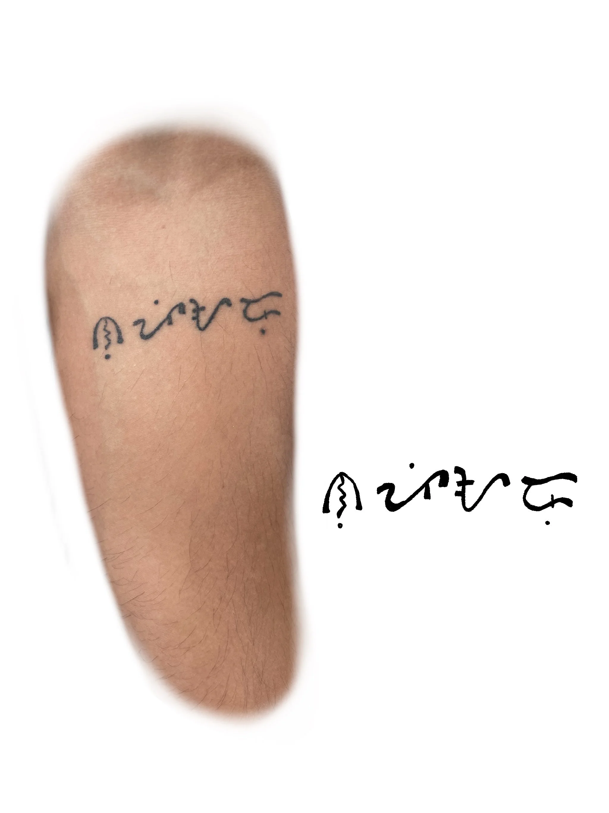 “Enigma” Script on inner elbow