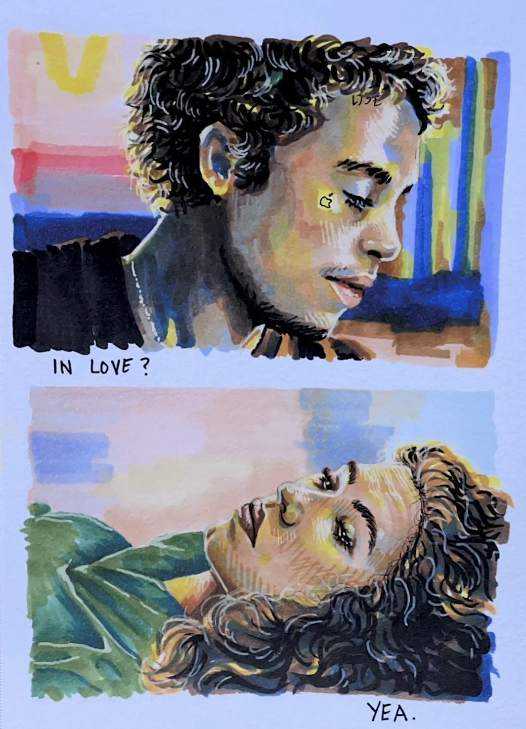 “Euphoria” Scene Stills (Alcohol Marker on Paper)