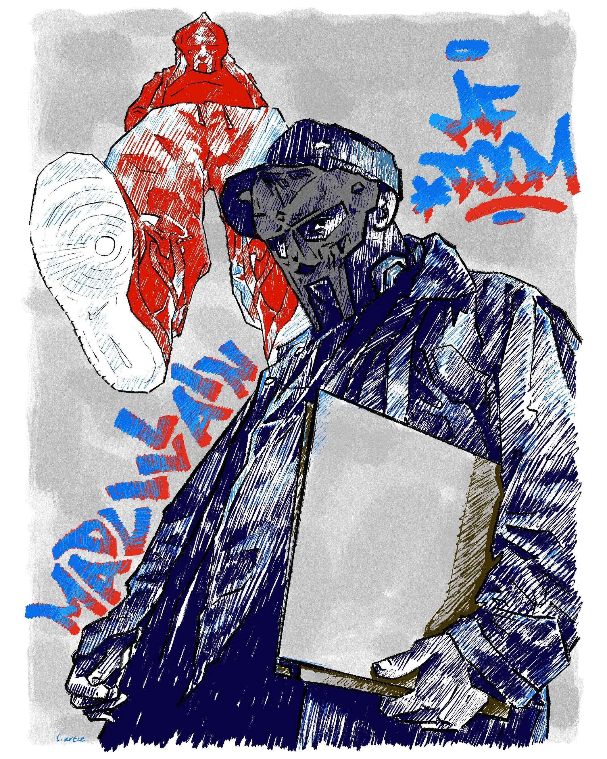 MF Doom Portrait Commission (Digital Illustration 2022)