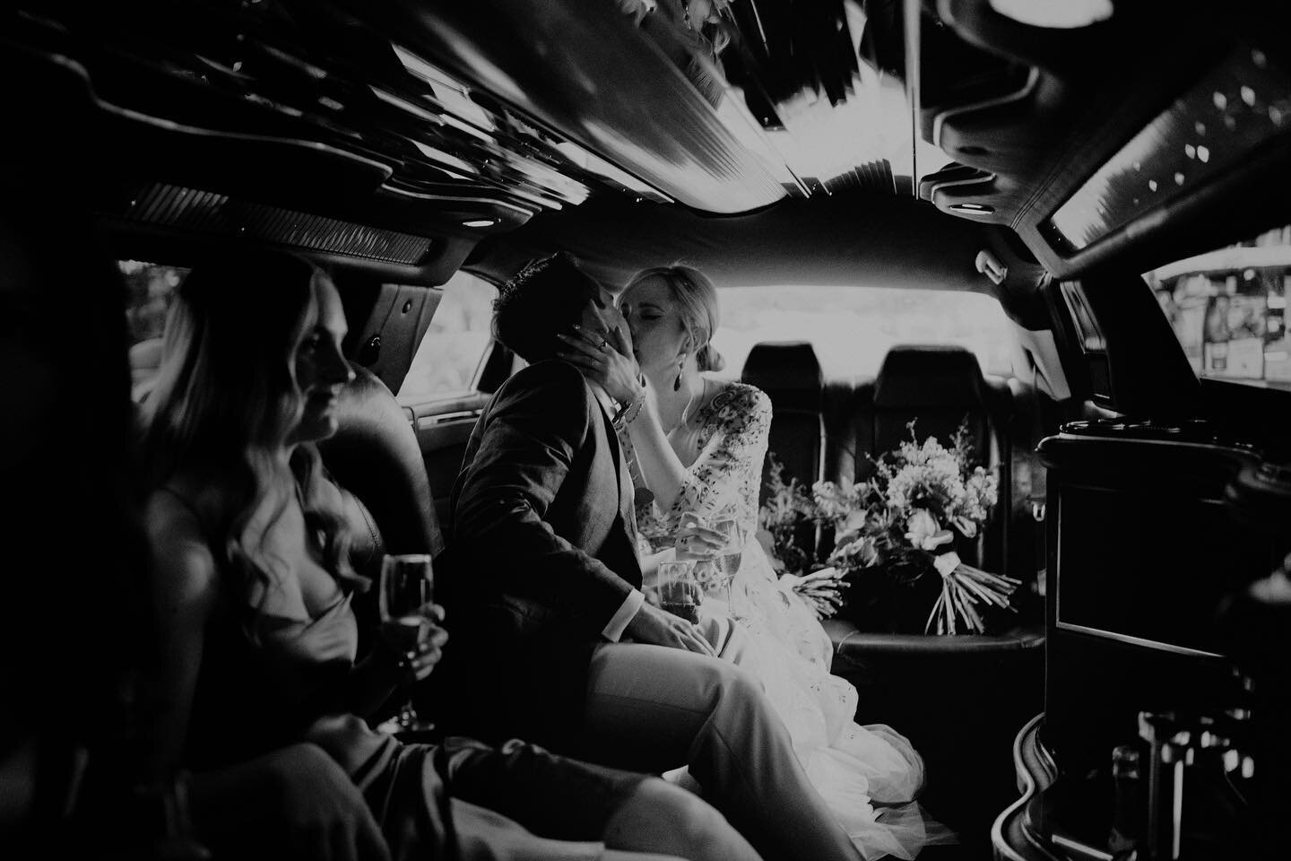 Riding in cars with boys but fancy. Caitlin and Scott having a smooch on the way to their portraits while the rest of us are sipping champas and soothing high heel pains. Such a happy, happy, happy, sparkly day. After their ceremony by the ever amazi