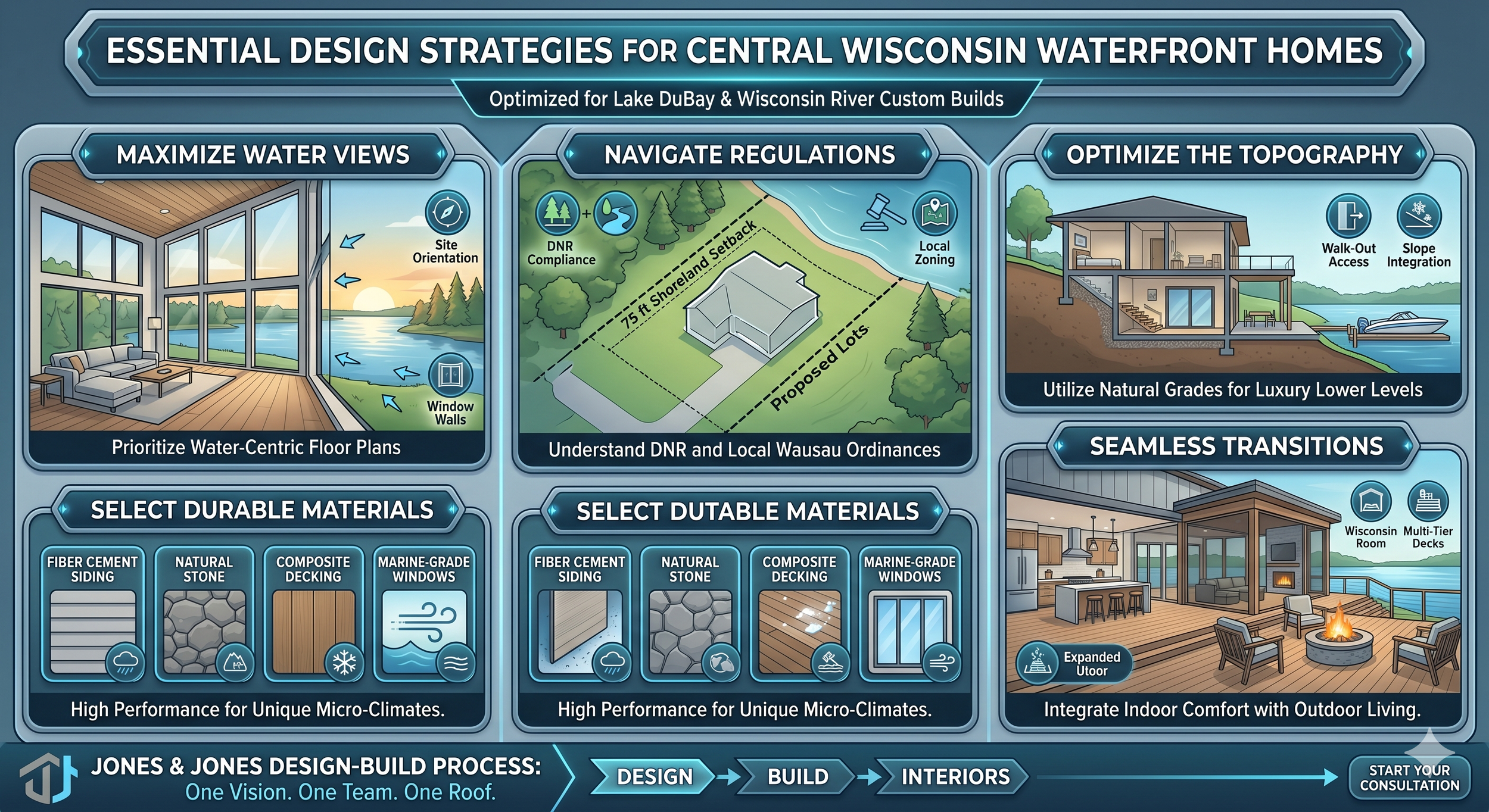 How Do You Design a Luxury Custom Home on Lake DuBay or the Wisconsin River?