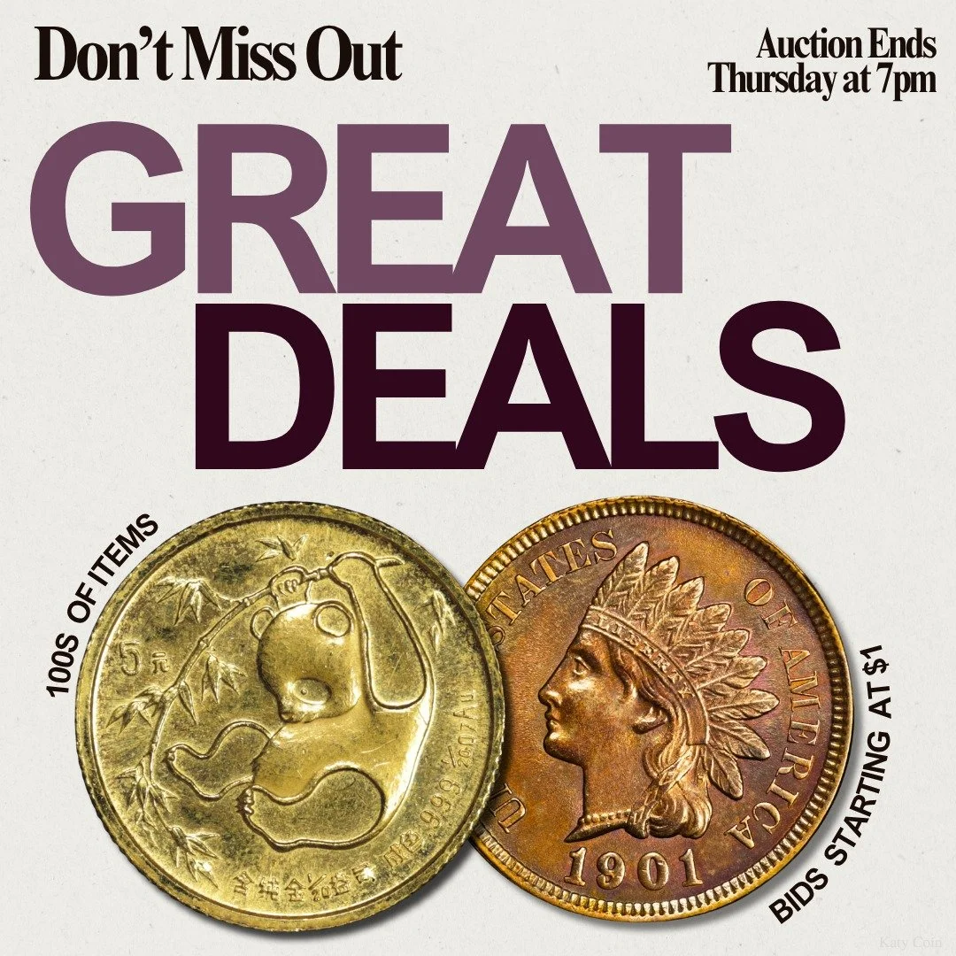 Don’t miss out on our wholesale estate auction ENDING TOMORROW! Find deals on gold, silver, and an array of rare coinage! Bid Now on HiBid!
#Auction #EstateSale #deals