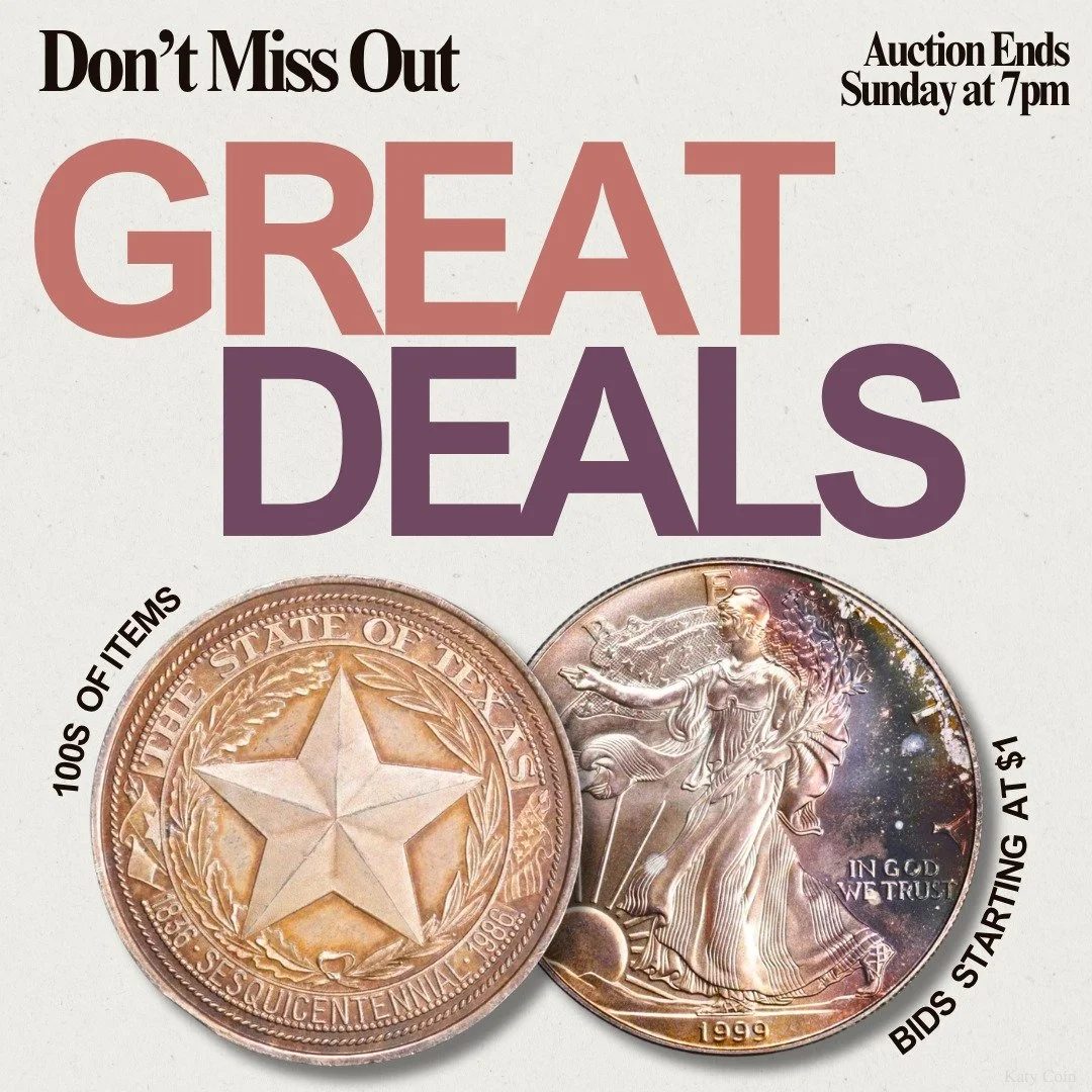 Don’t miss out on our wholesale auction ENDING TOMORROW! Find deals on gold, silver, and an array of rare coinage! Bid Now on HiBid!
#Silver #Auction #Rare
