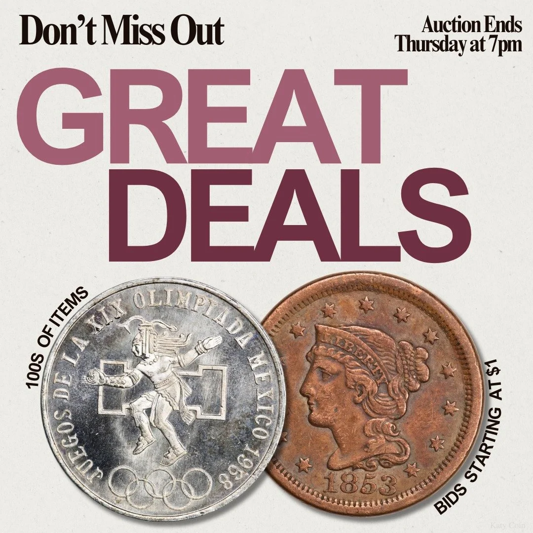 Don’t miss out on our wholesale estate auction ENDING TOMORROW! Find deals on gold, silver, and an array of rare coinage! Bid Now on Hibid!
#Auction #EstateSale #deals