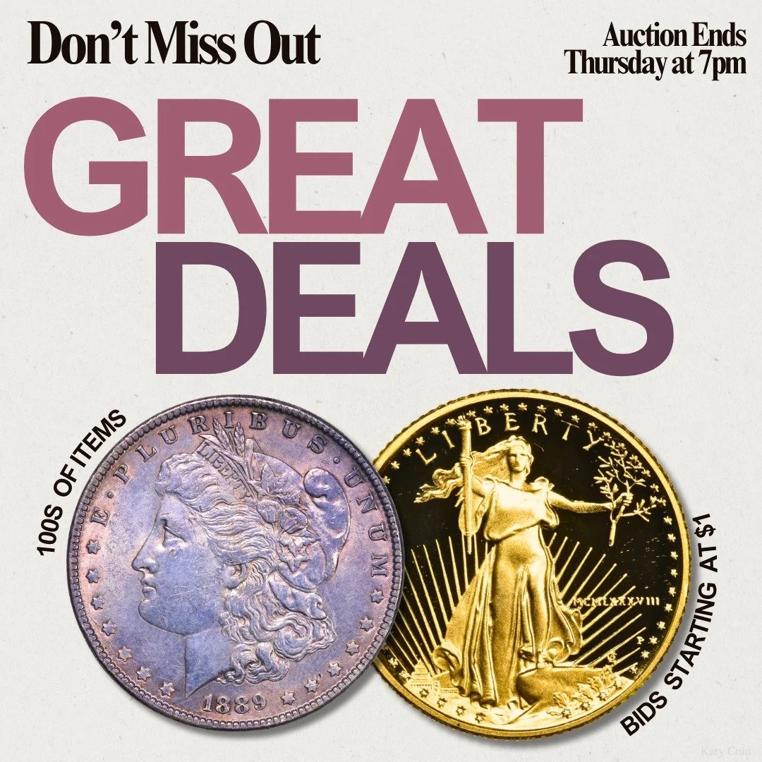 Don’t miss out on our wholesale estate auction ENDING TOMORROW! Find deals on gold, silver, and an array of rare coinage! Bid Now on HiBid!
#Auction #EstateSale #deals