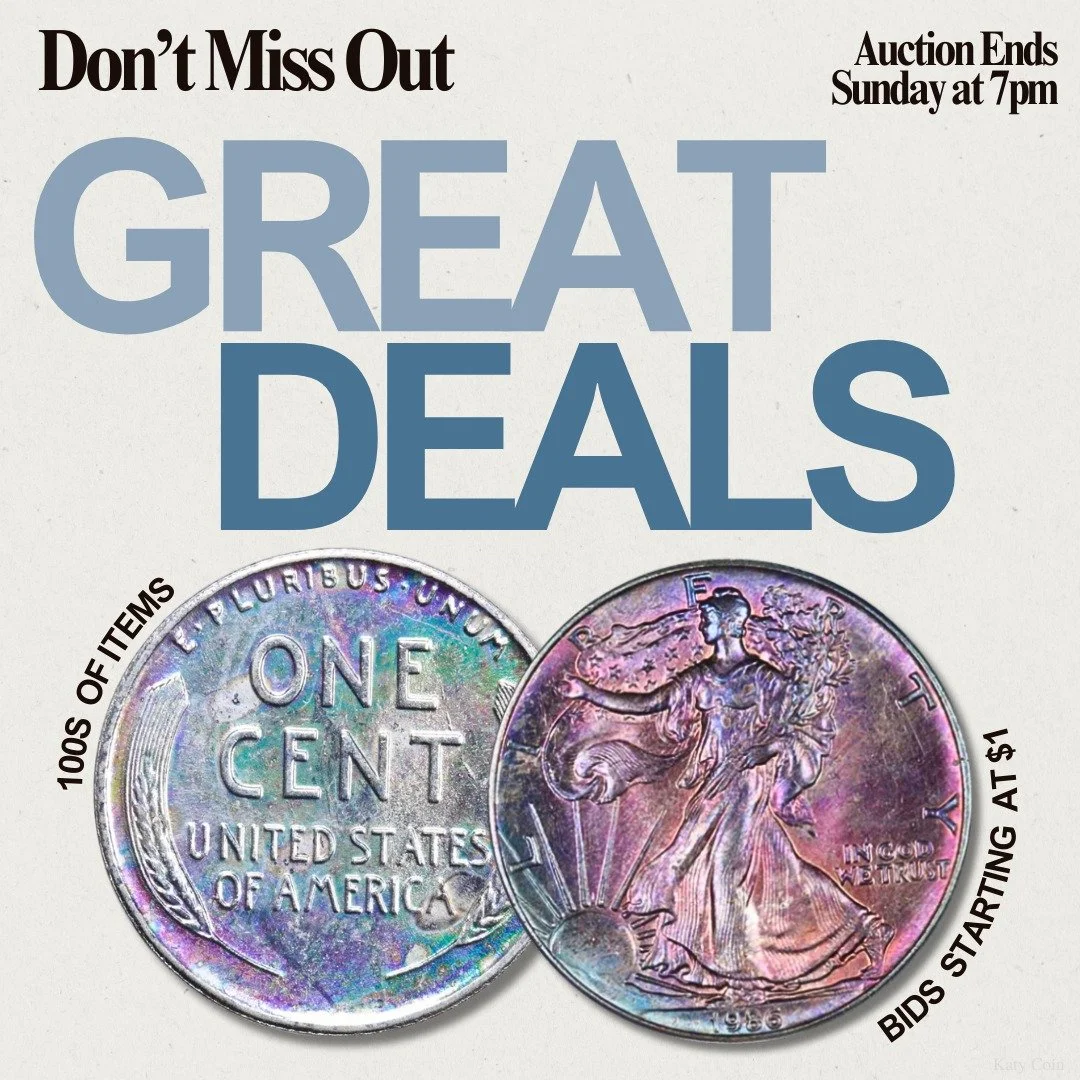Don’t miss out on our wholesale estate auction ENDING TOMORROW! Find deals on gold, silver, and an array of rare coinage! Bid Now on HiBid!
#Auction #EstateSale #deals
