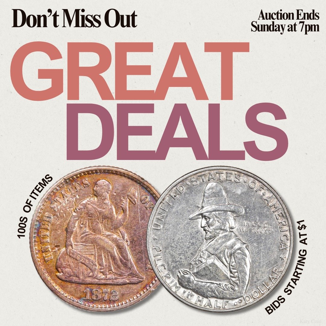 Don’t miss out on our wholesale estate auction ENDING TOMORROW! Find deals on gold, silver, and an array of rare coinage! Bid Now! https://katycoin.hibid.com/catalog/676404/katy-coin-and-collectibles-estate-auction-10-19-25
#Auction #EstateSale