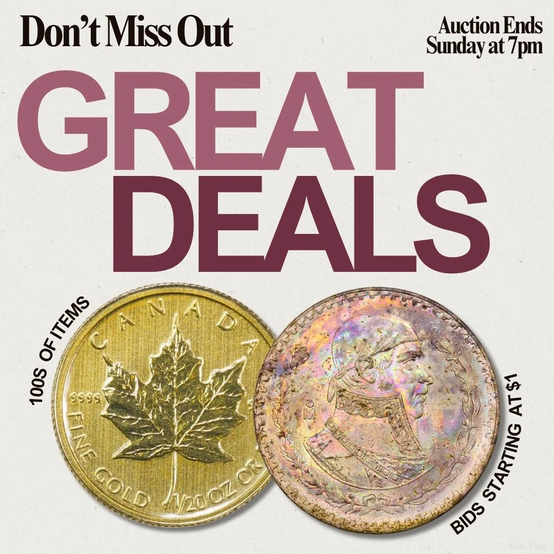 Don’t miss out on our wholesale estate auction ENDING TOMORROW! Find deals on gold, silver, and an array of rare coinage! Bid Now!
#Auction #EstateSale #deals
