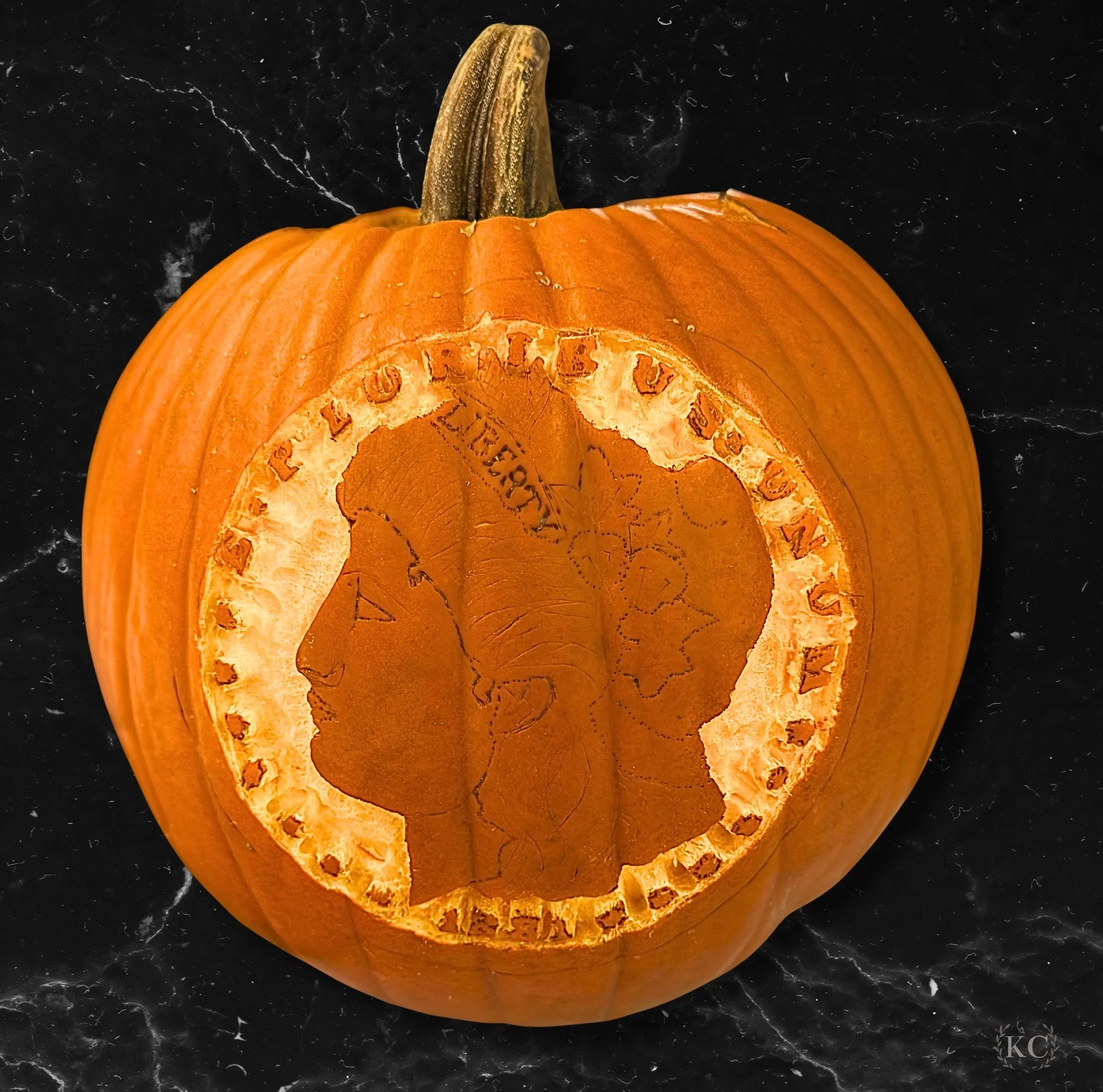 This pumpkin is definitely an MS 60-BOO in our book! 
Stop by our shop for a spooktacular selection of coins, bullion, and more this Halloween season!👻
Pumpkin creds go to David for his hauntingly good carving skills 🎃