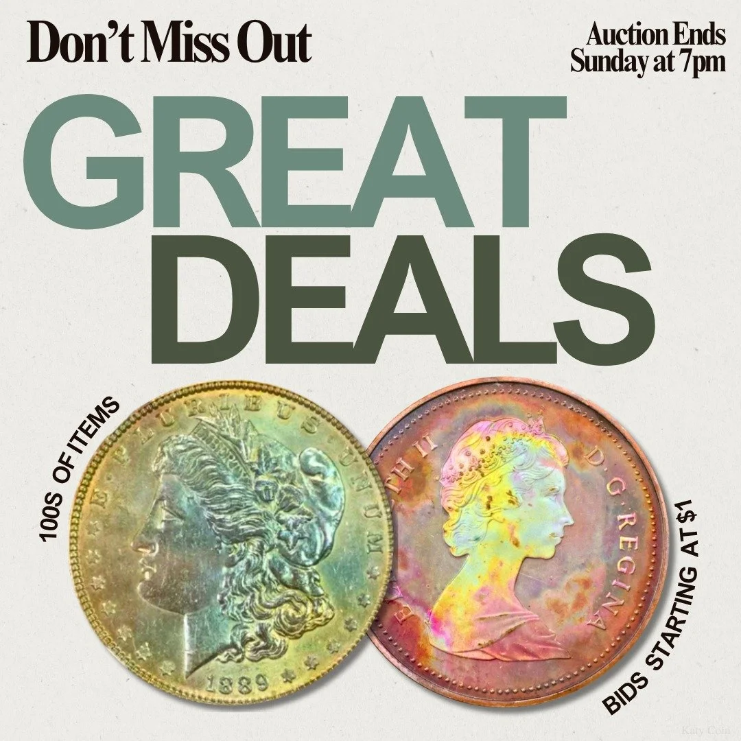 Don&rsquo;t miss out on our wholesale estate auction ENDING TOMORROW! Find deals on gold, silver, and an array of rare coinage! Bid Now! 
#Auction #EstateSale #deals