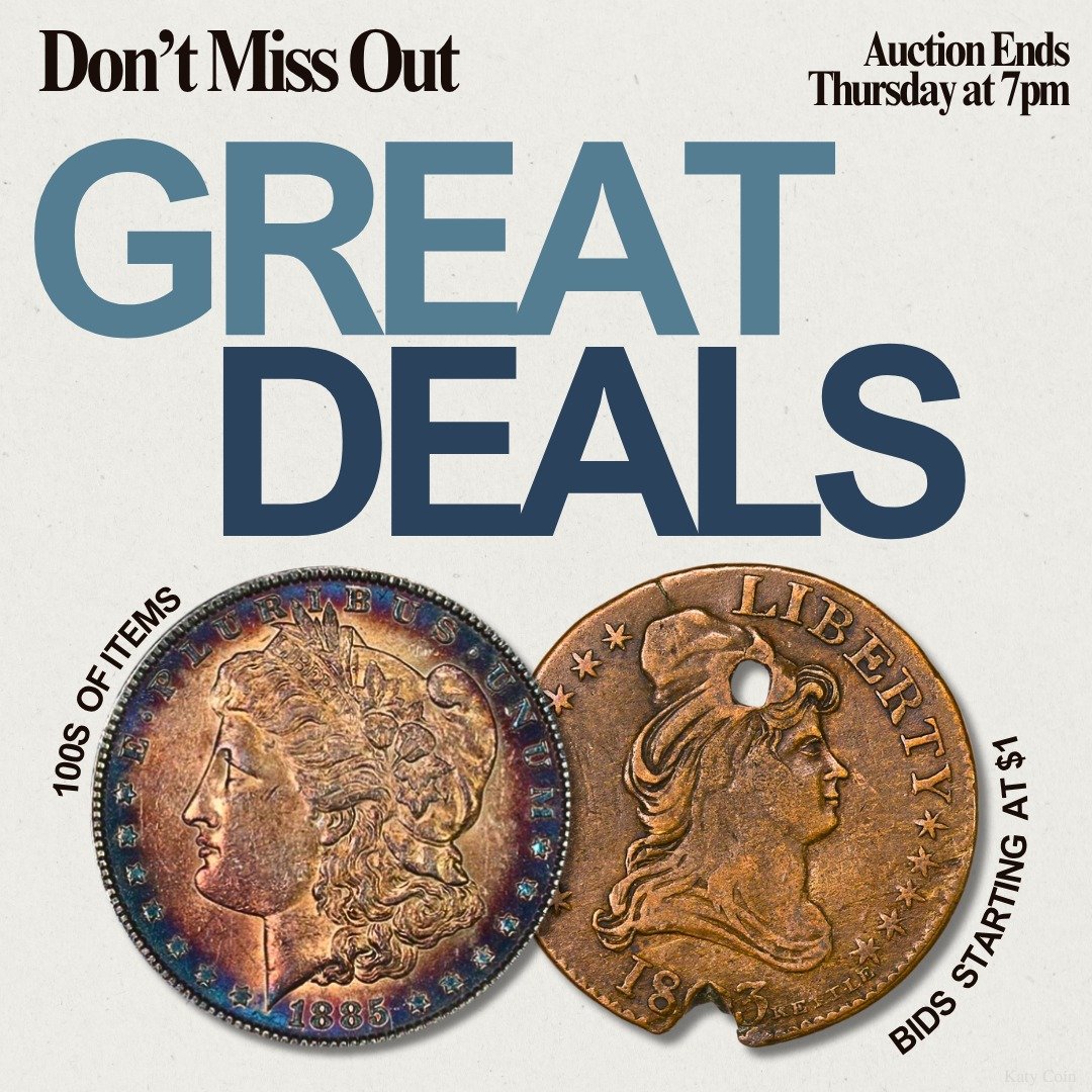 Don&rsquo;t miss out on our wholesale estate auction ENDING TOMORROW! Find deals on gold, silver, and an array of rare coinage! Bid Now!
#Auction #EstateSale #deals
