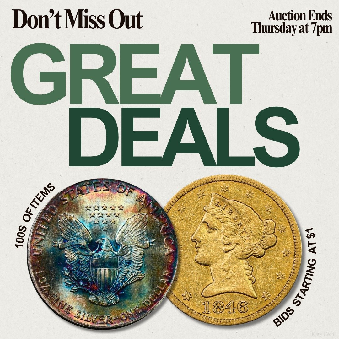 Don&rsquo;t miss out on our wholesale estate auction ending tomorrow! Find deals on gold, silver, and an array of rare coinage! Bid Now! 
#Auction #EstateSale #deals